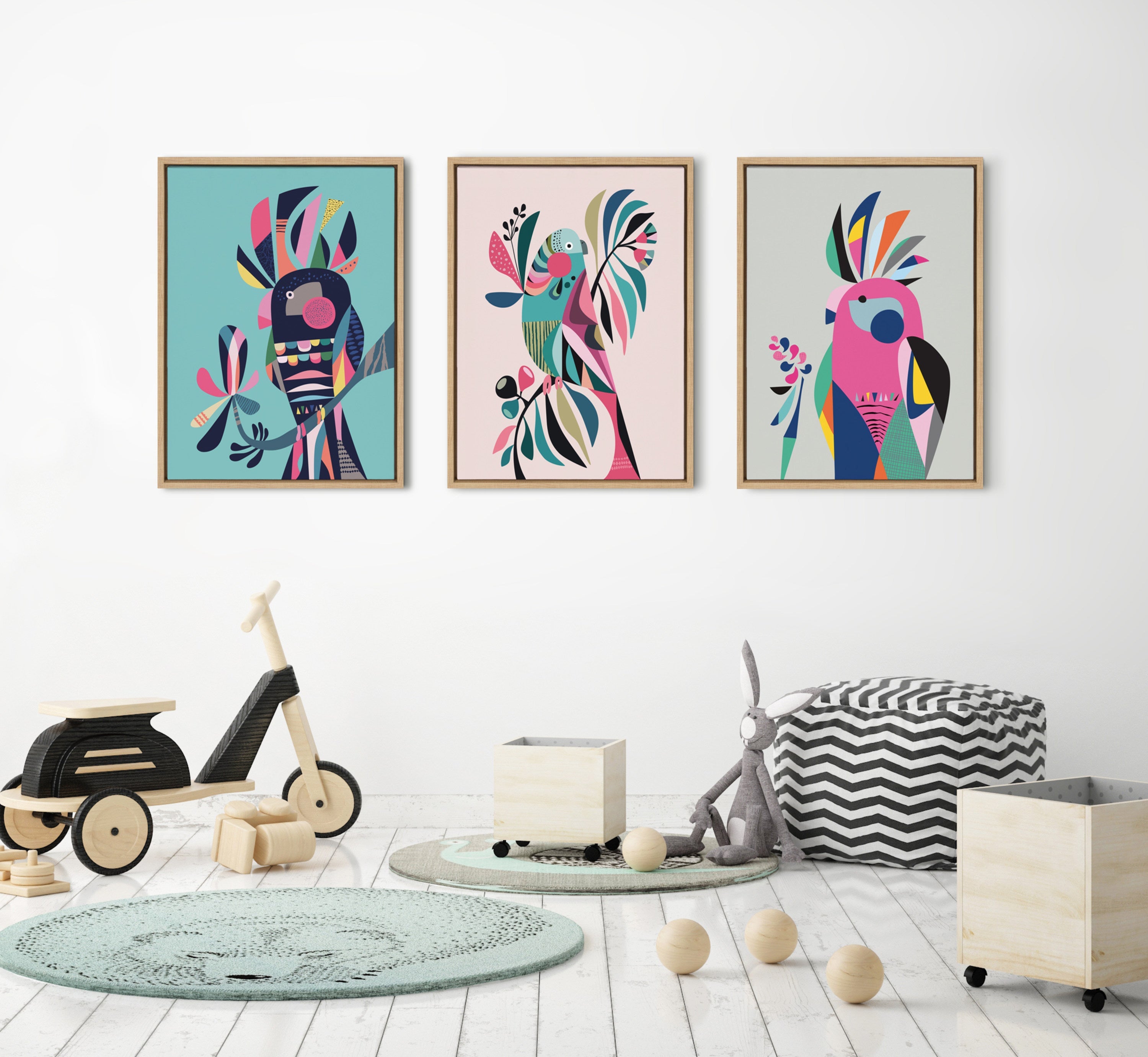 Sylvie Cockatoo Framed Canvas by kateandlaurel - product image 12 for Resin Society