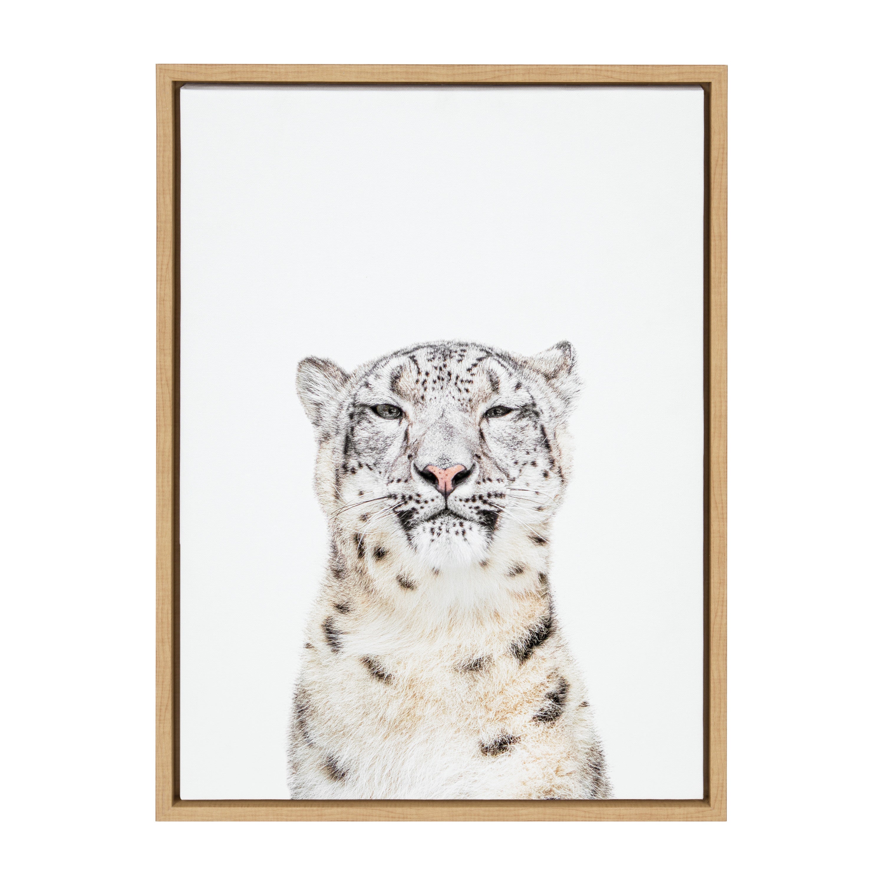Sylvie Snow Leopard Portrait Framed Canvas by Amy Peterson Art Studio