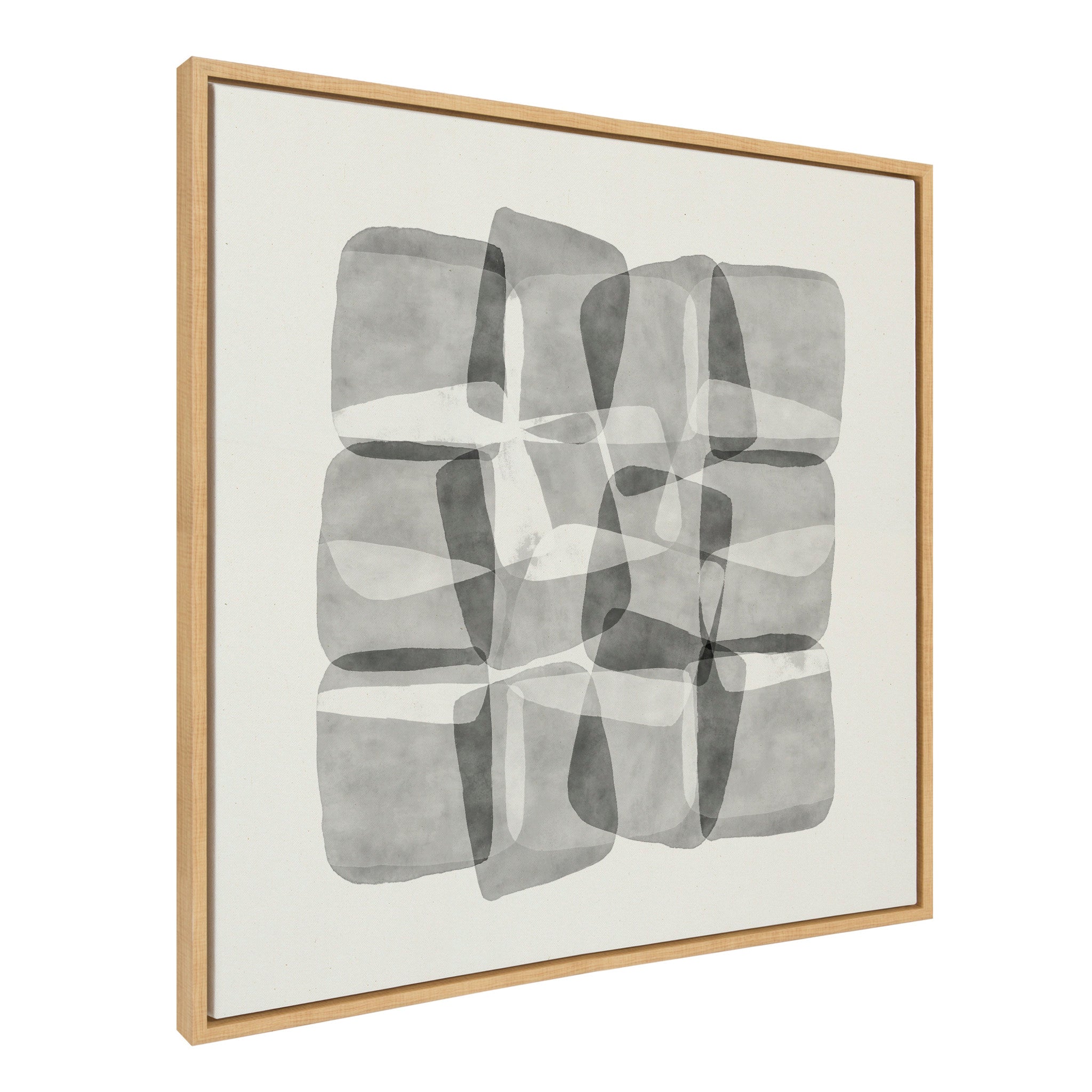 Sylvie Neutral Mod Abstraction Black and White Framed Canvas by kateandlaurel - product image 2 for Resin Society