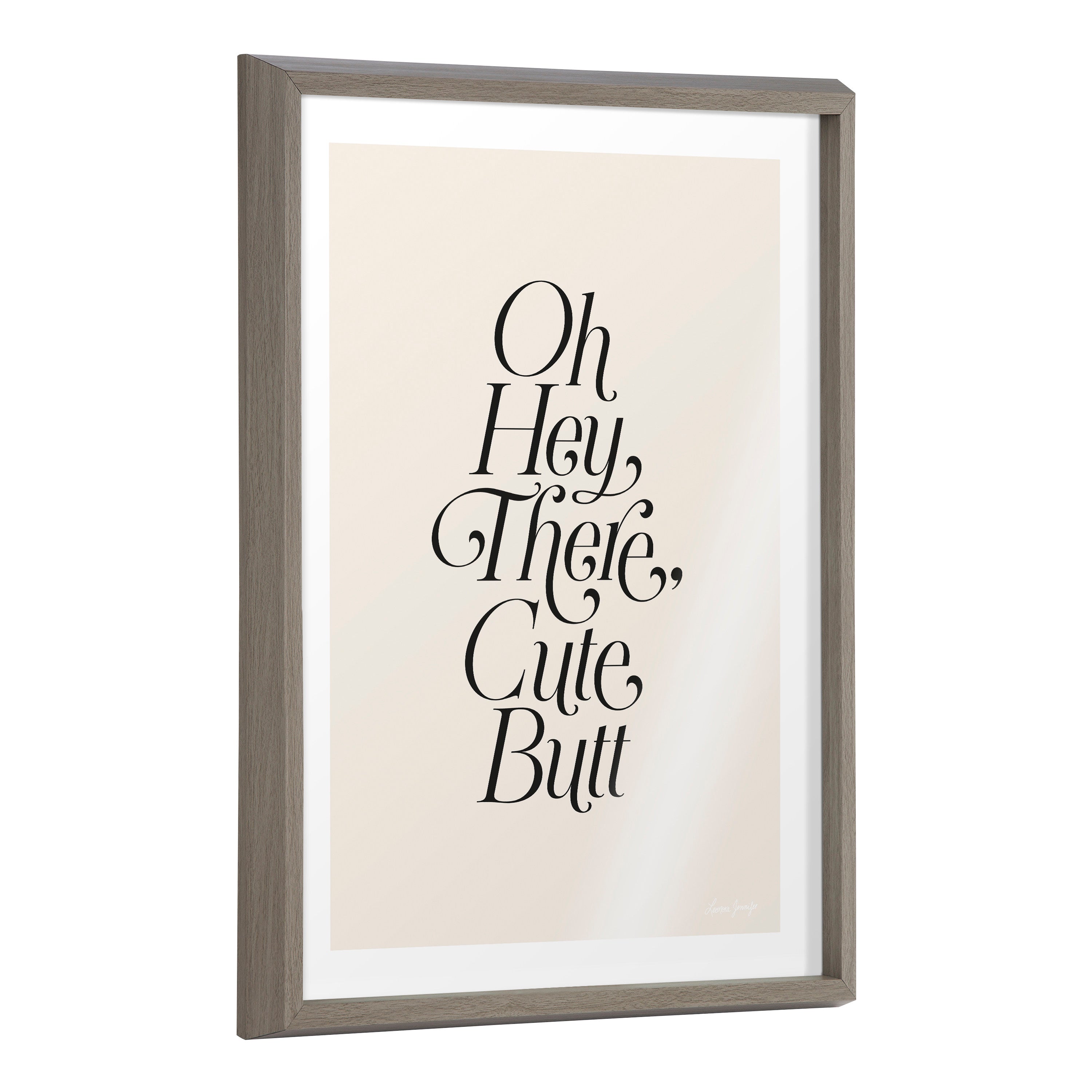 Blake Nice Butt Framed Printed Glass by kateandlaurel - main product image for Resin Society