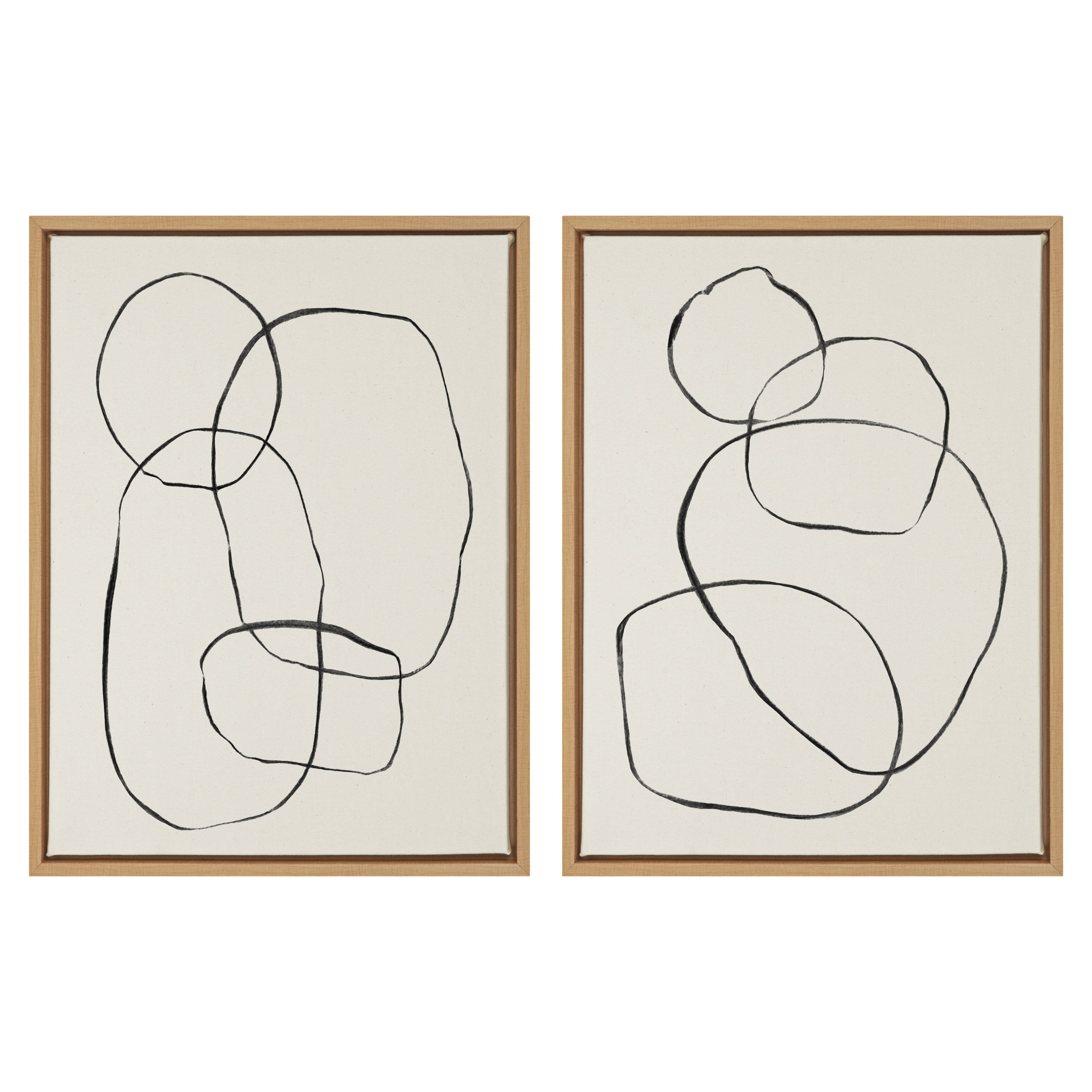 Sylvie Going in Circles Framed Textured Canvas Set