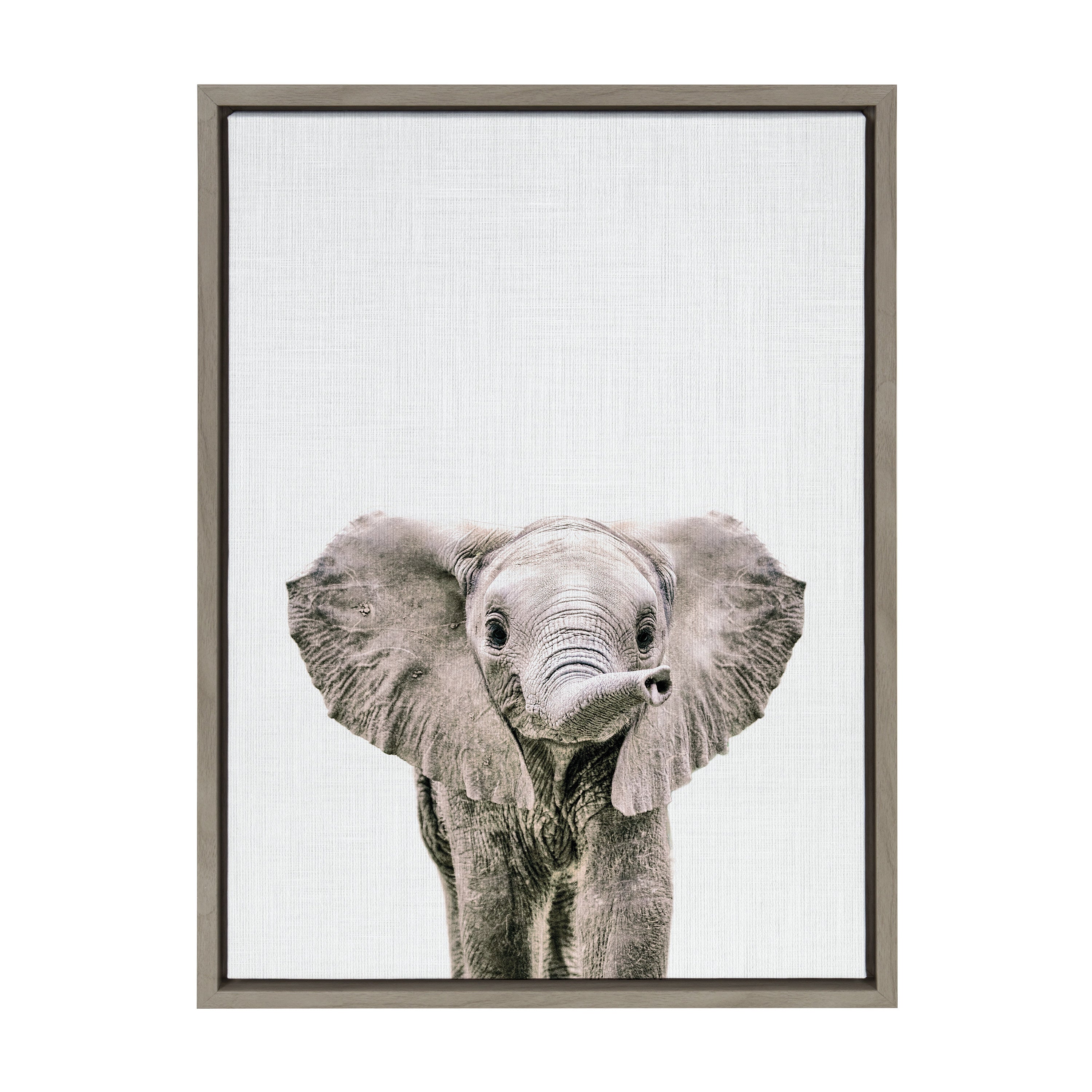 Sylvie Baby Elephant Color Framed Canvas by kateandlaurel - product image 8 for Resin Society