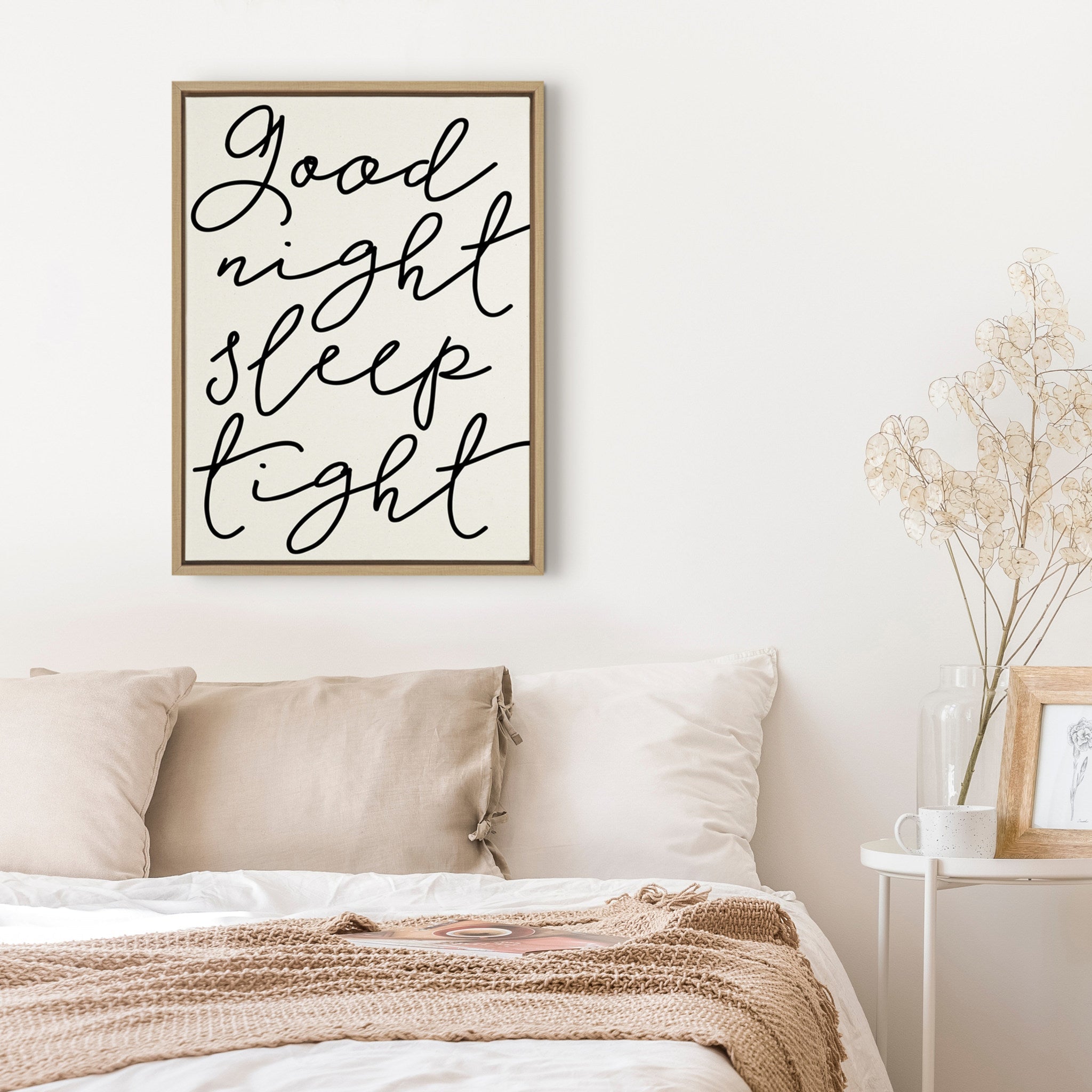Sylvie Good Night Sleep Tight Framed Canvas by kateandlaurel - product image 8 for Resin Society