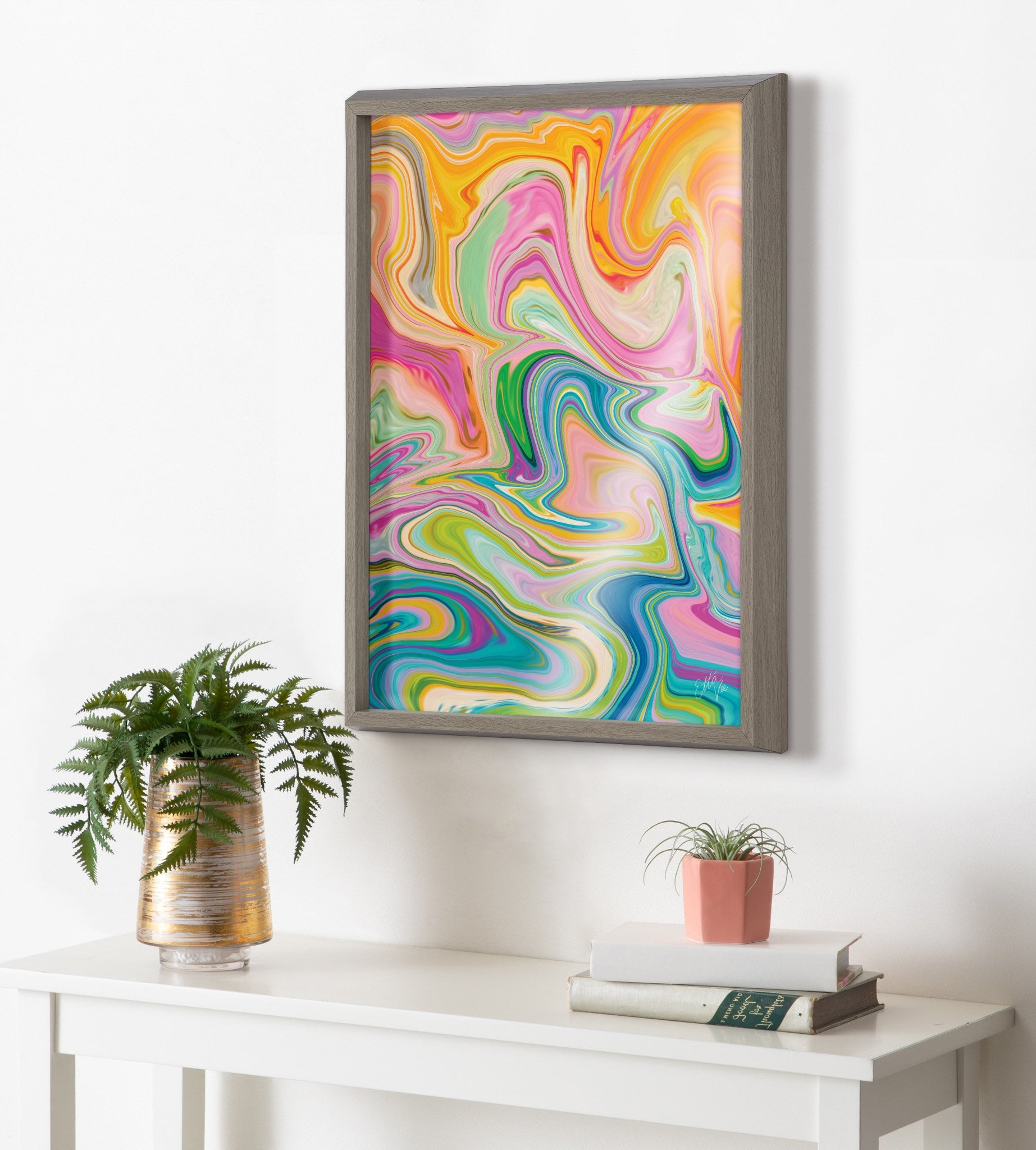 Blake Marble 27 Framed Printed Glass by kateandlaurel - product image 5 for Resin Society