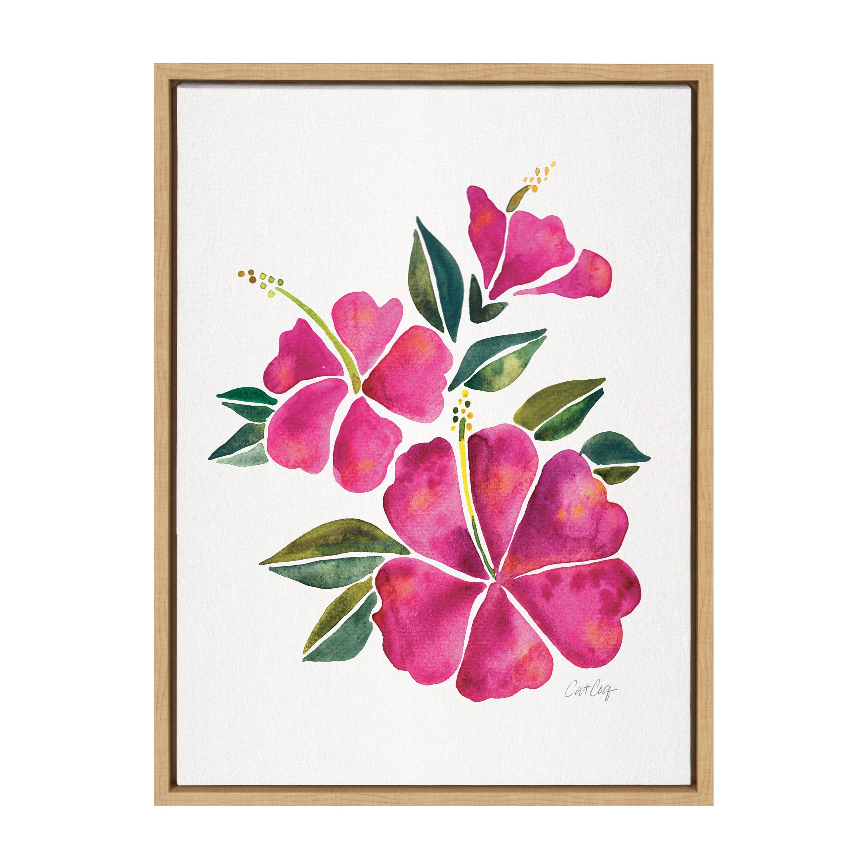 Sylvie Hibiscus Bloom Fuchsia Framed Canvas by kateandlaurel - product image 8 for Resin Society