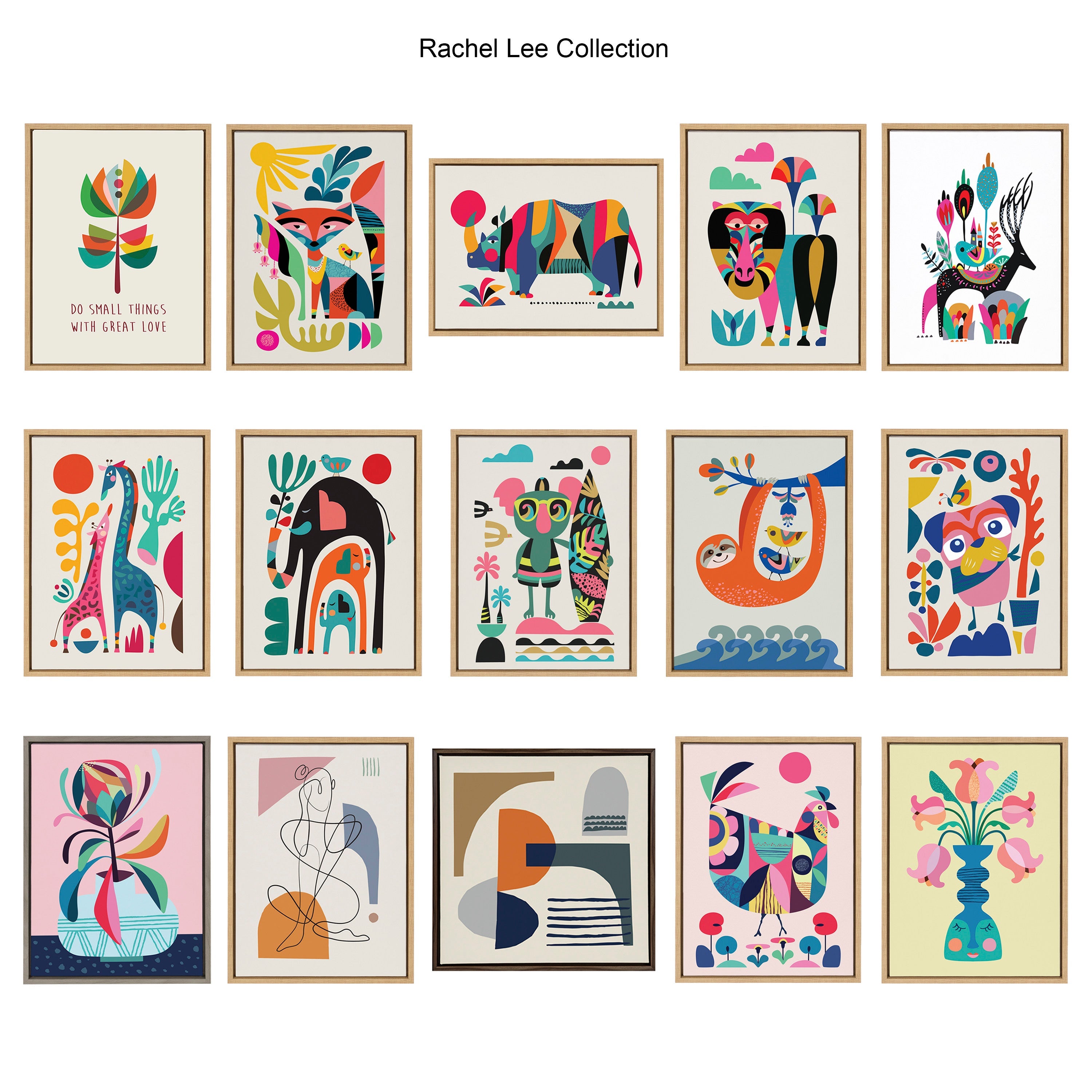 Sylvie Mid Century Modern Whimsical Floral Framed Canvas by kateandlaurel - product image 14 for Resin Society