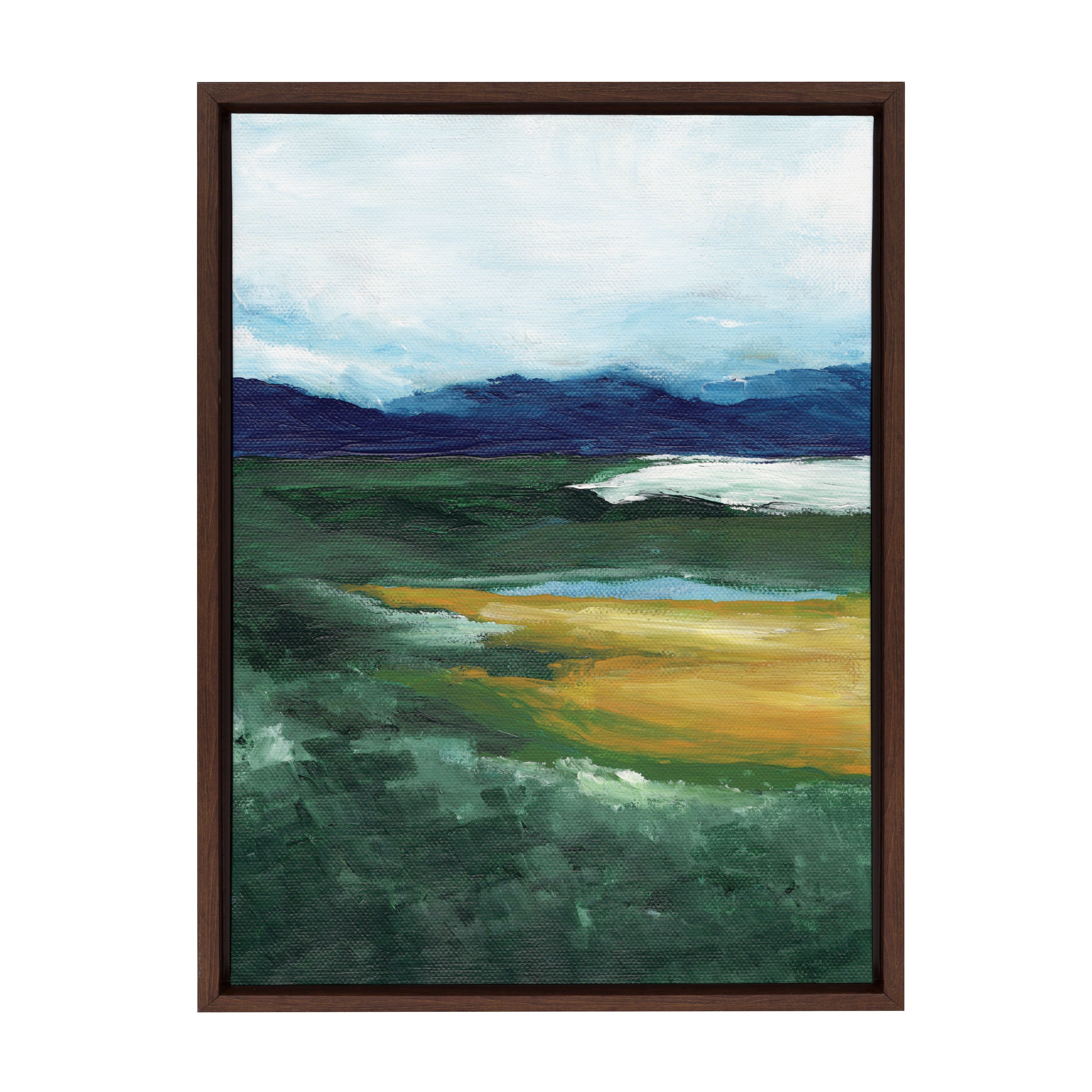 Sylvie Misty Green Framed Canvas by Nikita Jariwala