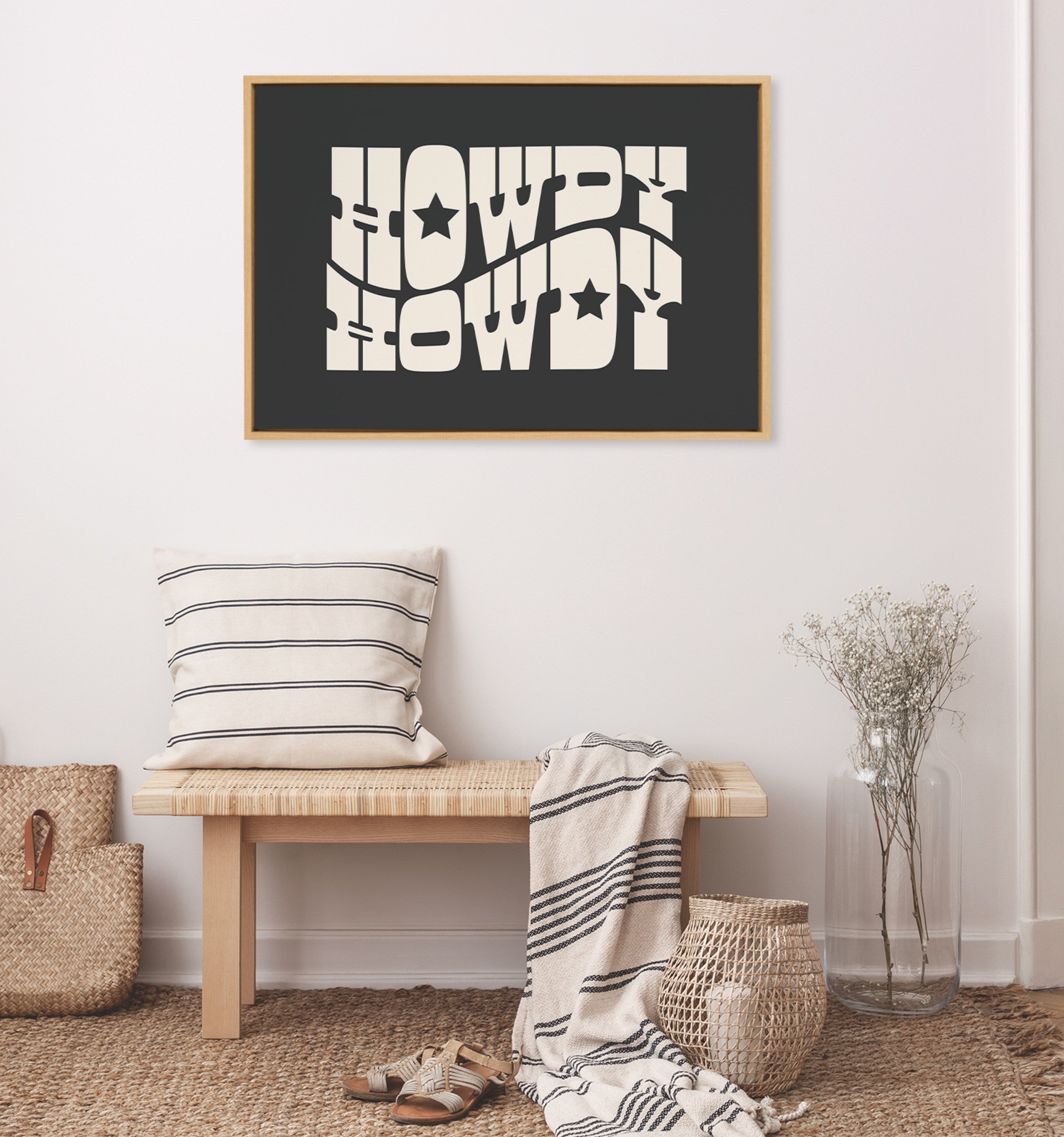 Sylvie Howdy Star Landscape Black Framed Canvas by Honey Island Studio