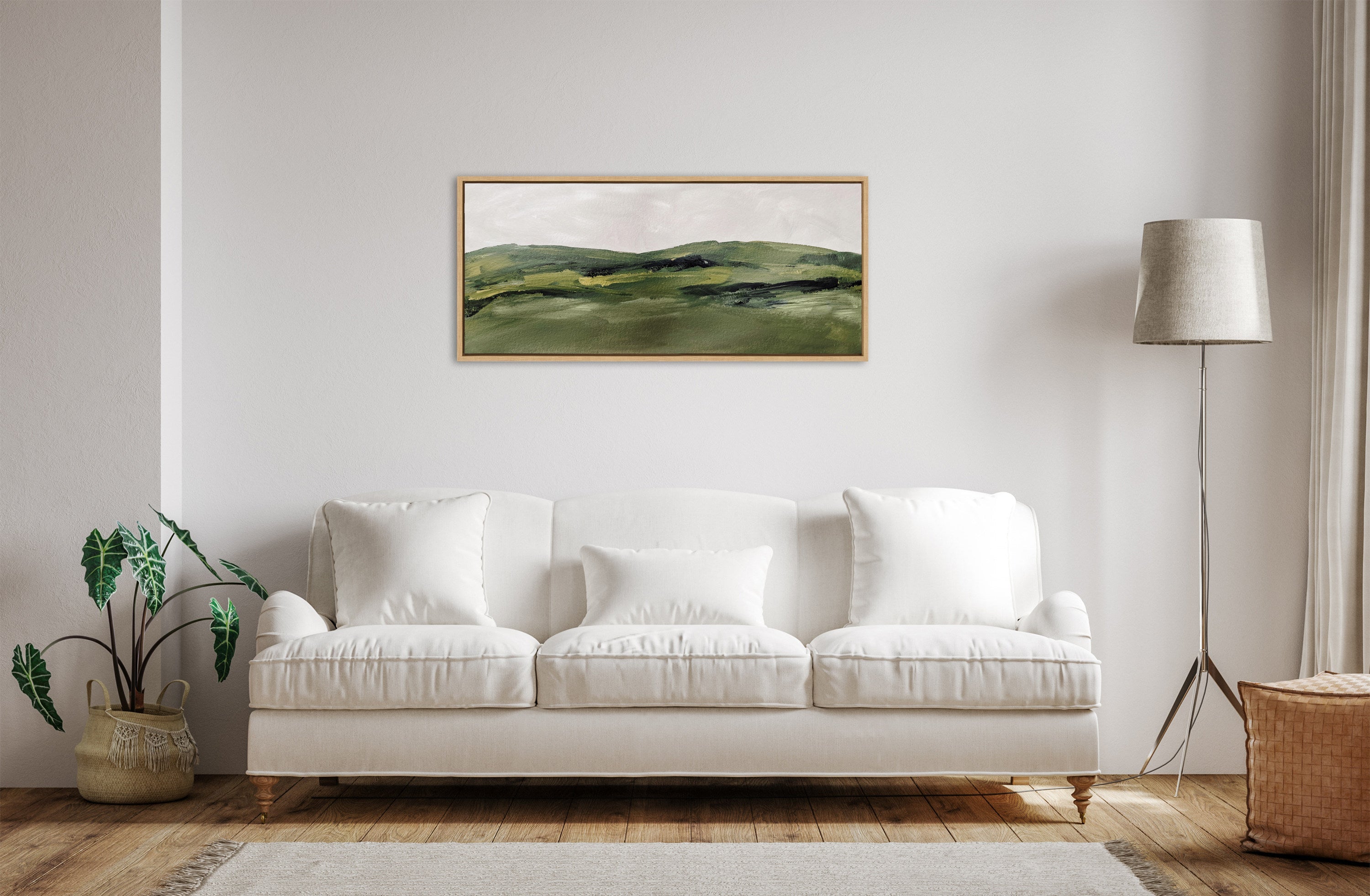 Sylvie Green Mountain Landscape Framed Canvas by Amy Lighthall