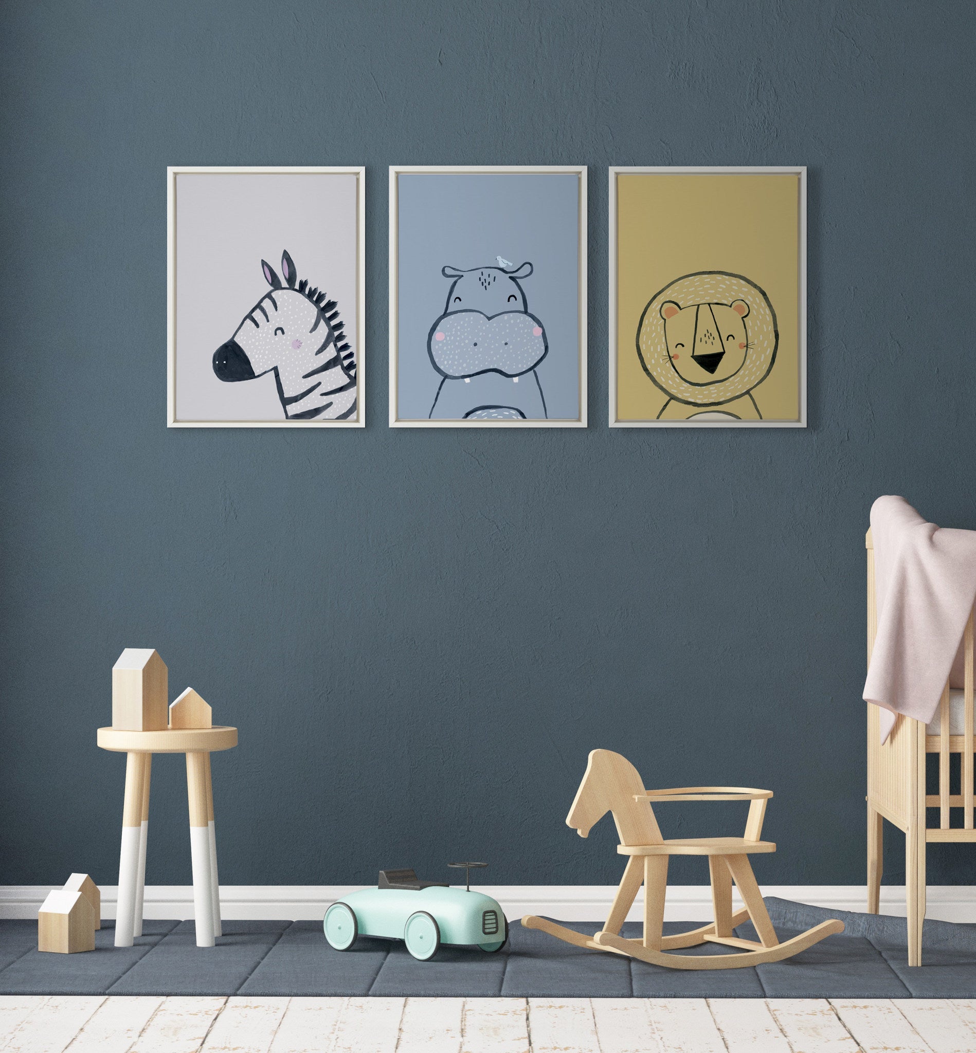 Sylvie Inky Hippo Framed Canvas by Lauradidthis by kateandlaurel - product image 8 for Resin Society
