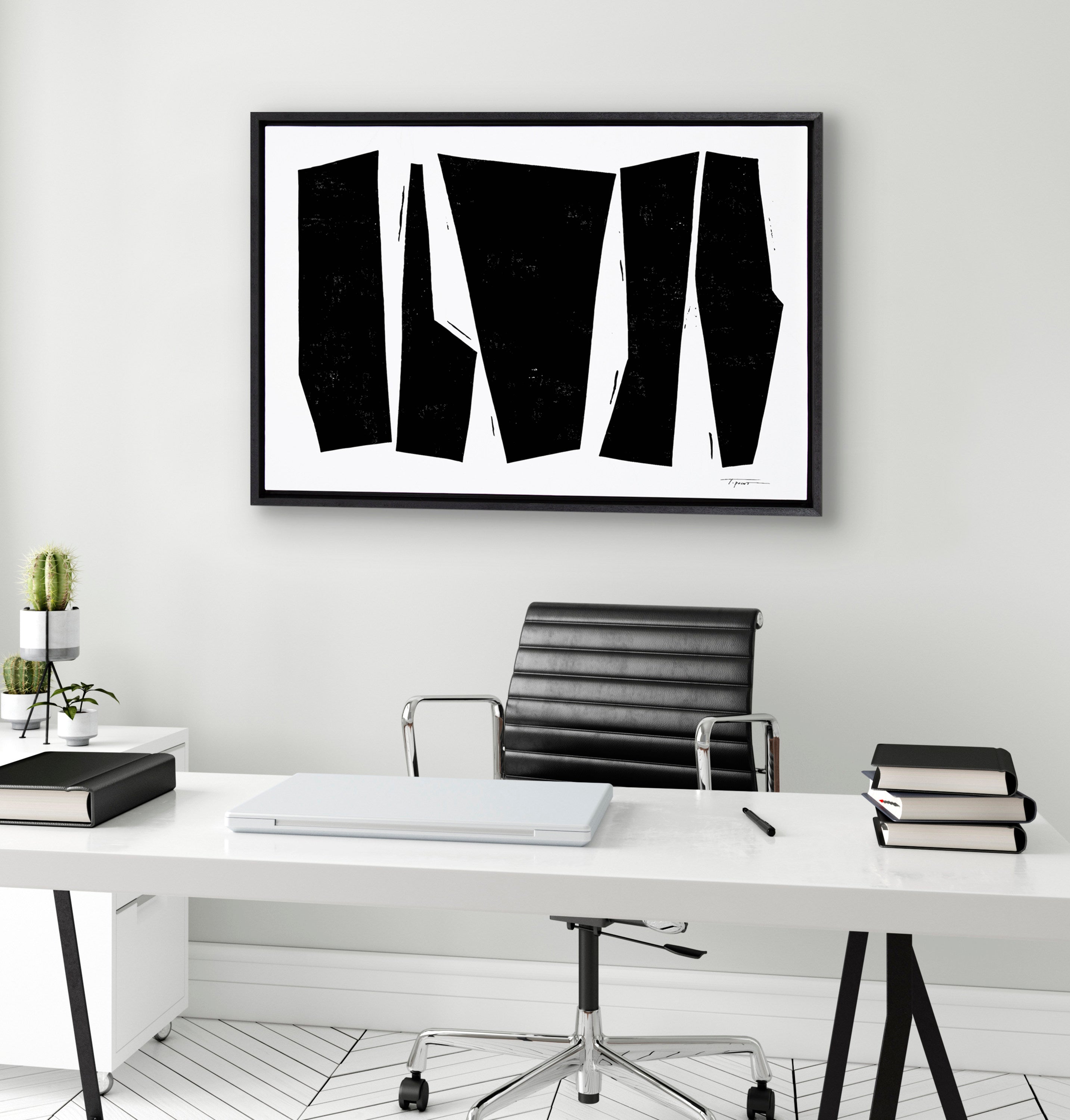 Sylvie Colliding Shapes Framed Canvas by kateandlaurel - product image 5 for Resin Society