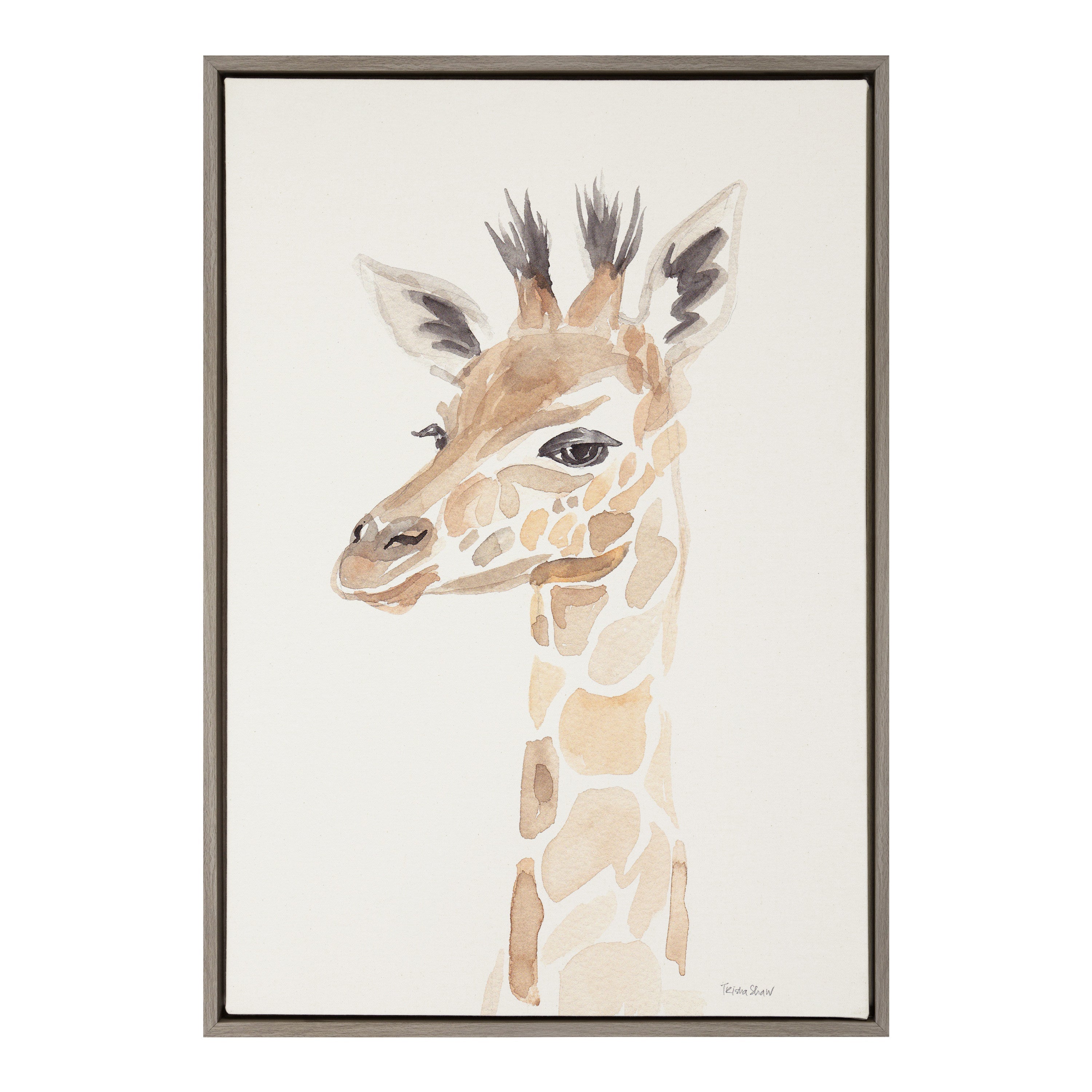 Sylvie Watercolor Giraffe Framed Canvas by kateandlaurel - product image 7 for Resin Society