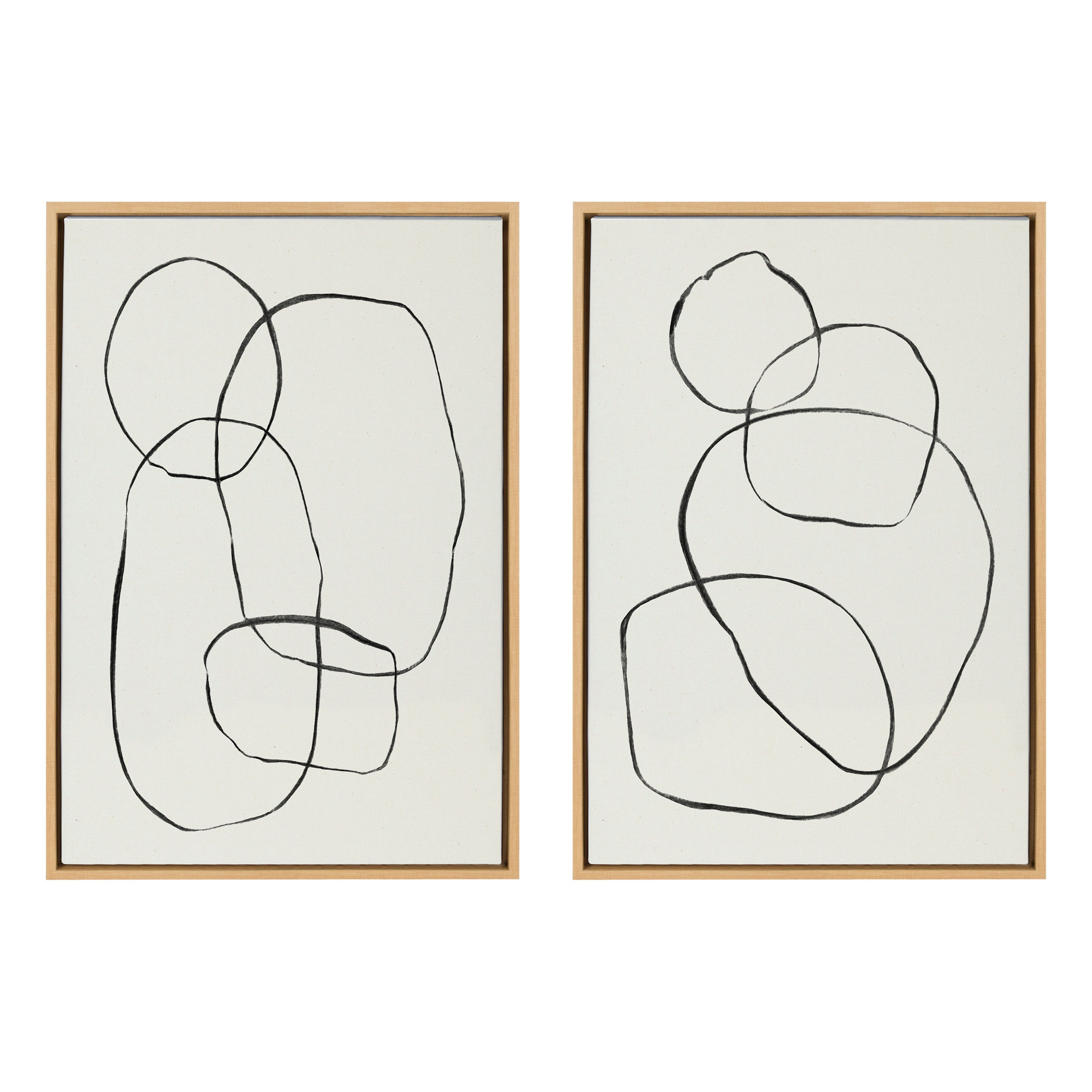 Sylvie Going in Circles Framed Textured Canvas Set