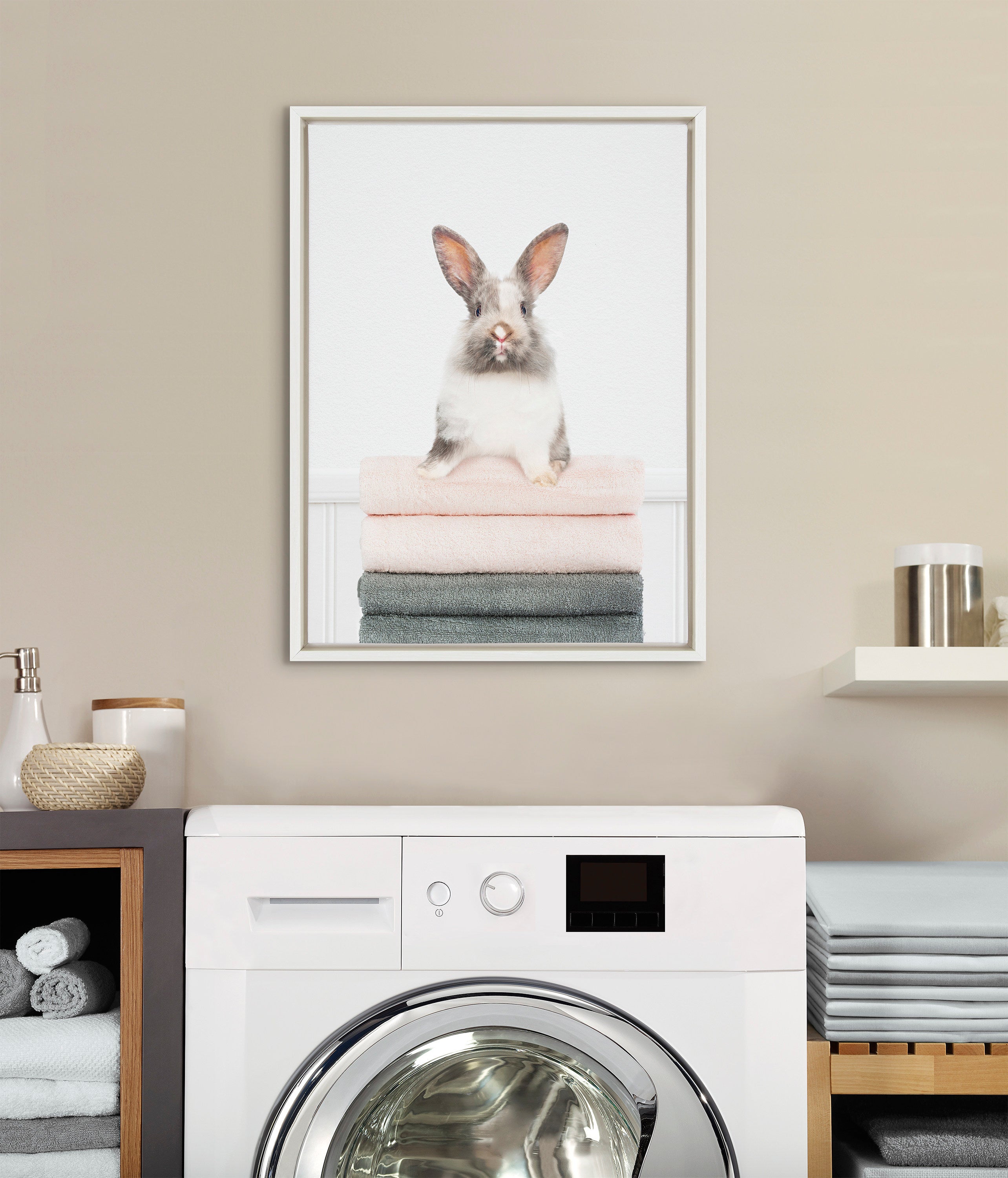 Sylvie Fold Bunny Framed Canvas by kateandlaurel - product image 4 for Resin Society