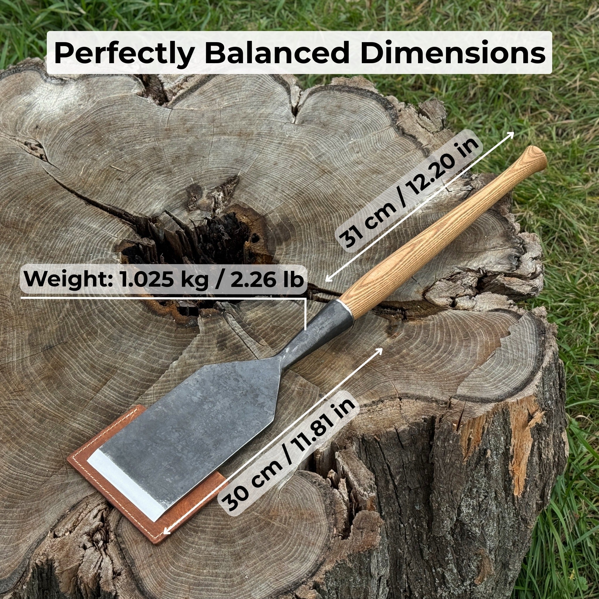 Timber Framing Slick Chisel with ash handle and 52100 carbon steel blade