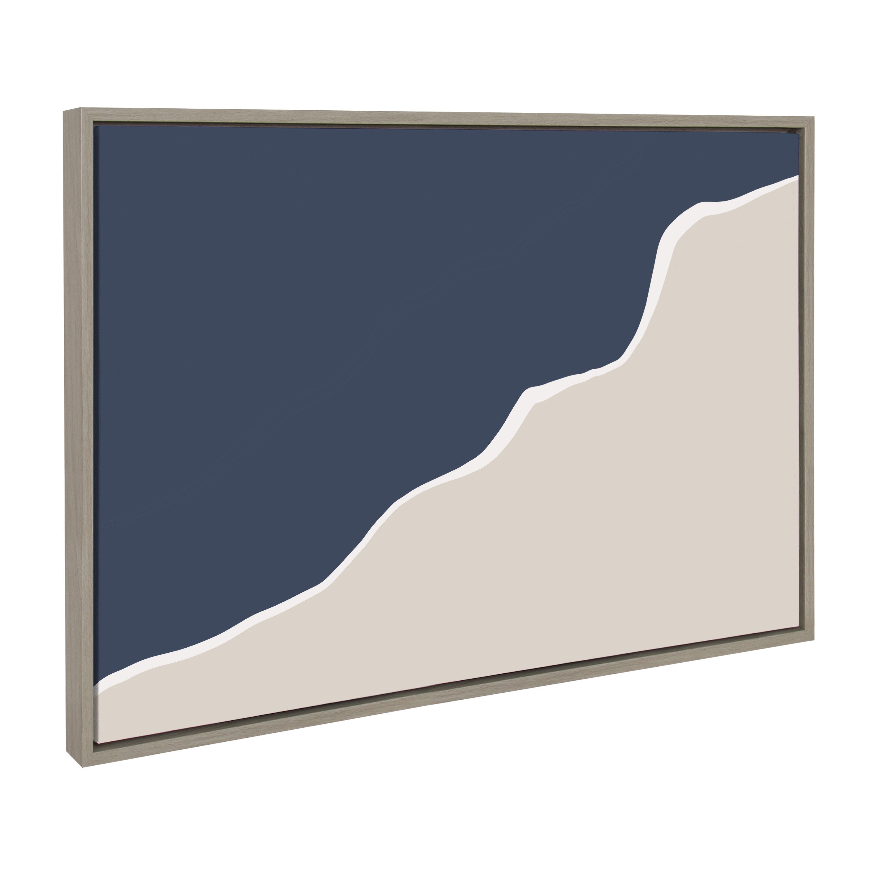 Sylvie Ocean and Beach Abstract Landscape Framed Canvas by kateandlaurel - product image 7 for Resin Society