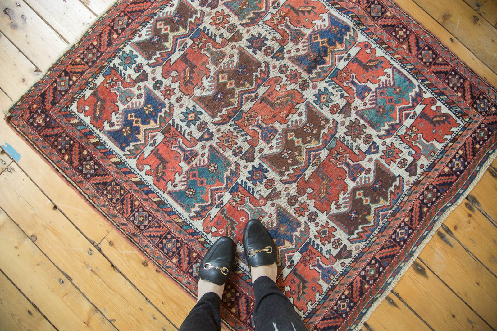 4x4.5 Antique Afshar Square Rug by Old New House® - product image 2 for Resin Society