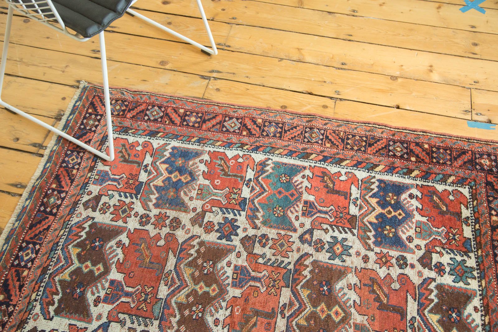4x4.5 Antique Afshar Square Rug by Old New House® - product image 8 for Resin Society