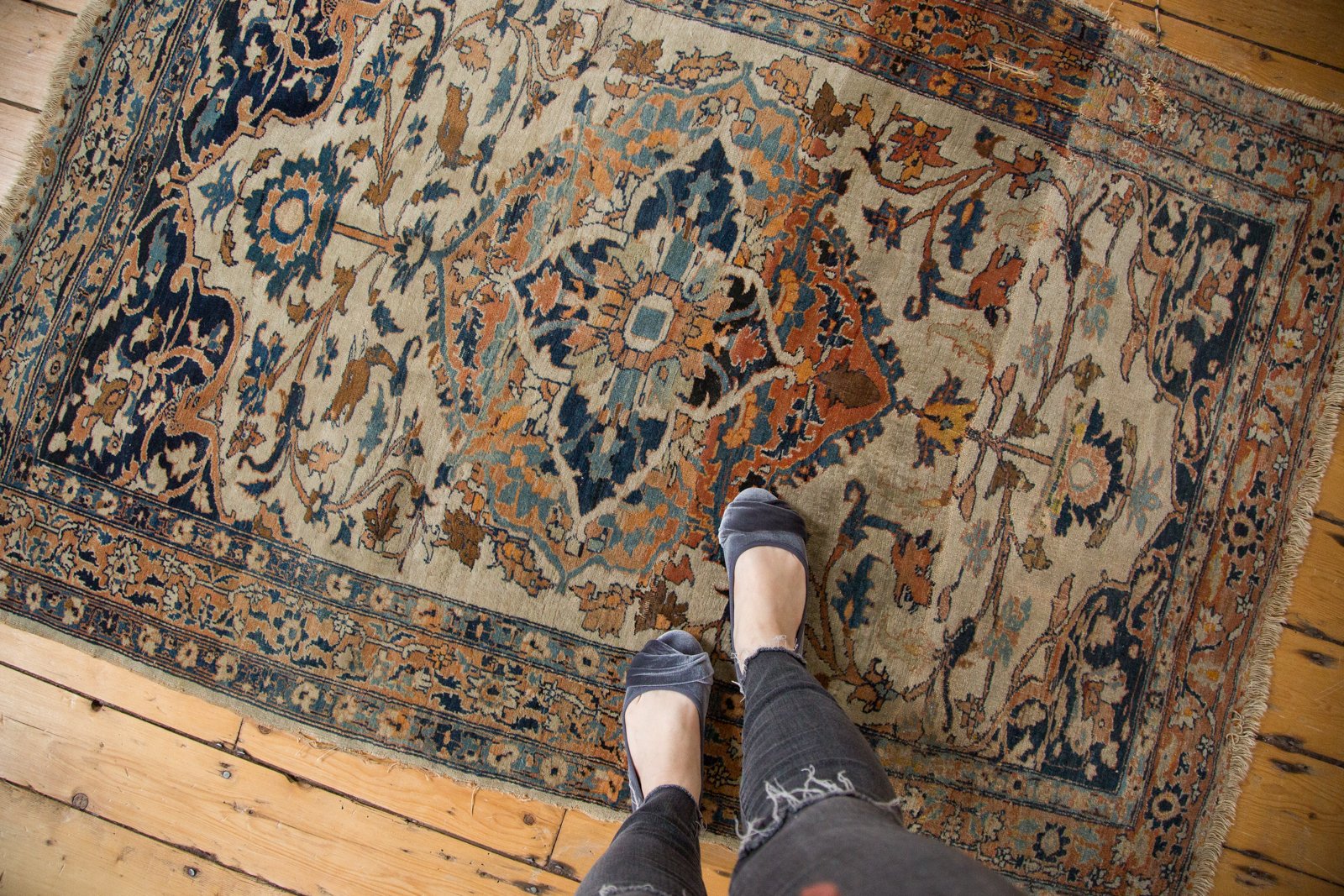 4x5.5 Antique Haji Jalili Tabriz Rug by Old New House® - product image 4 for Resin Society