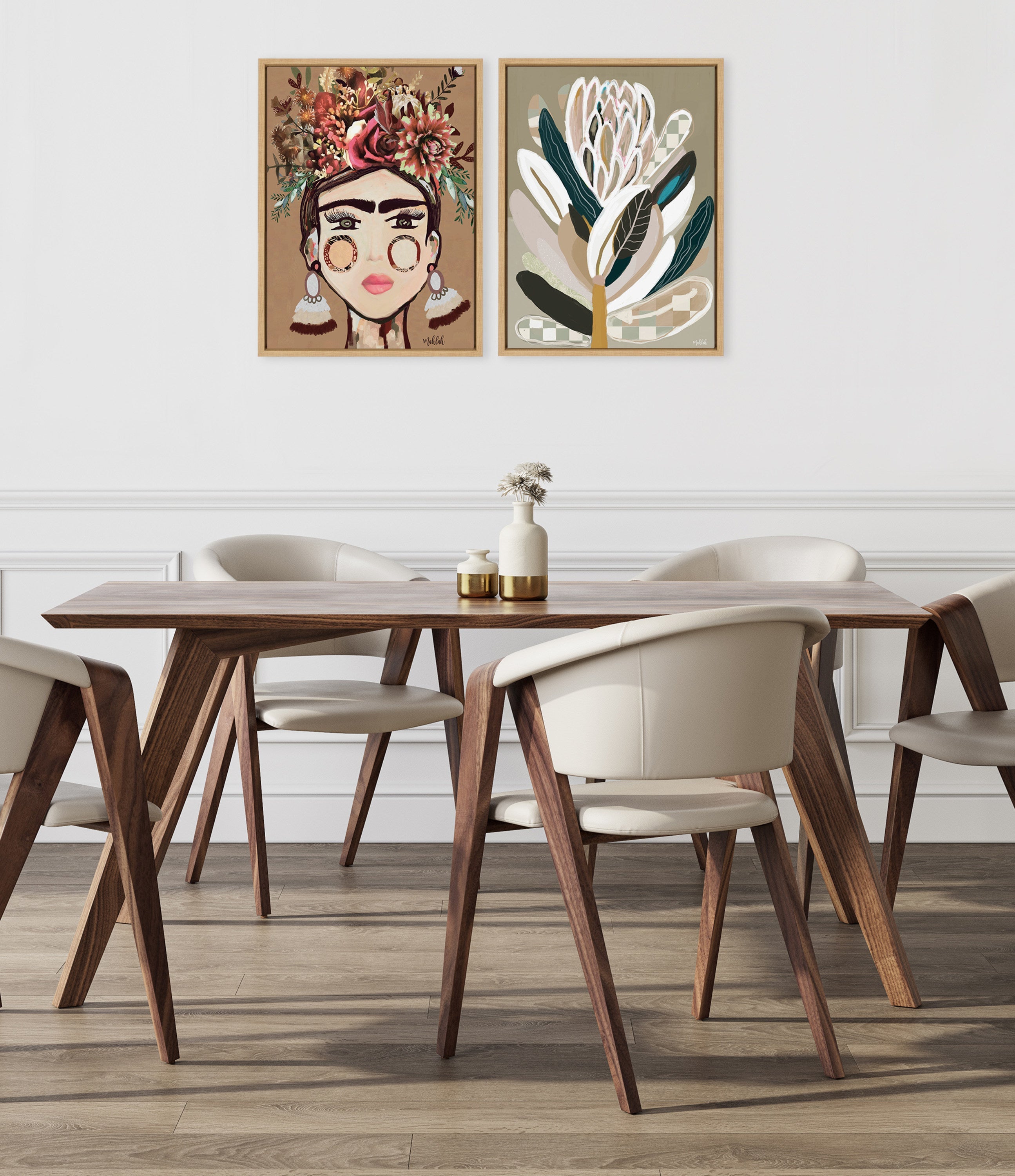 Sylvie Sage Protea Framed Canvas by Inkheart Designs
