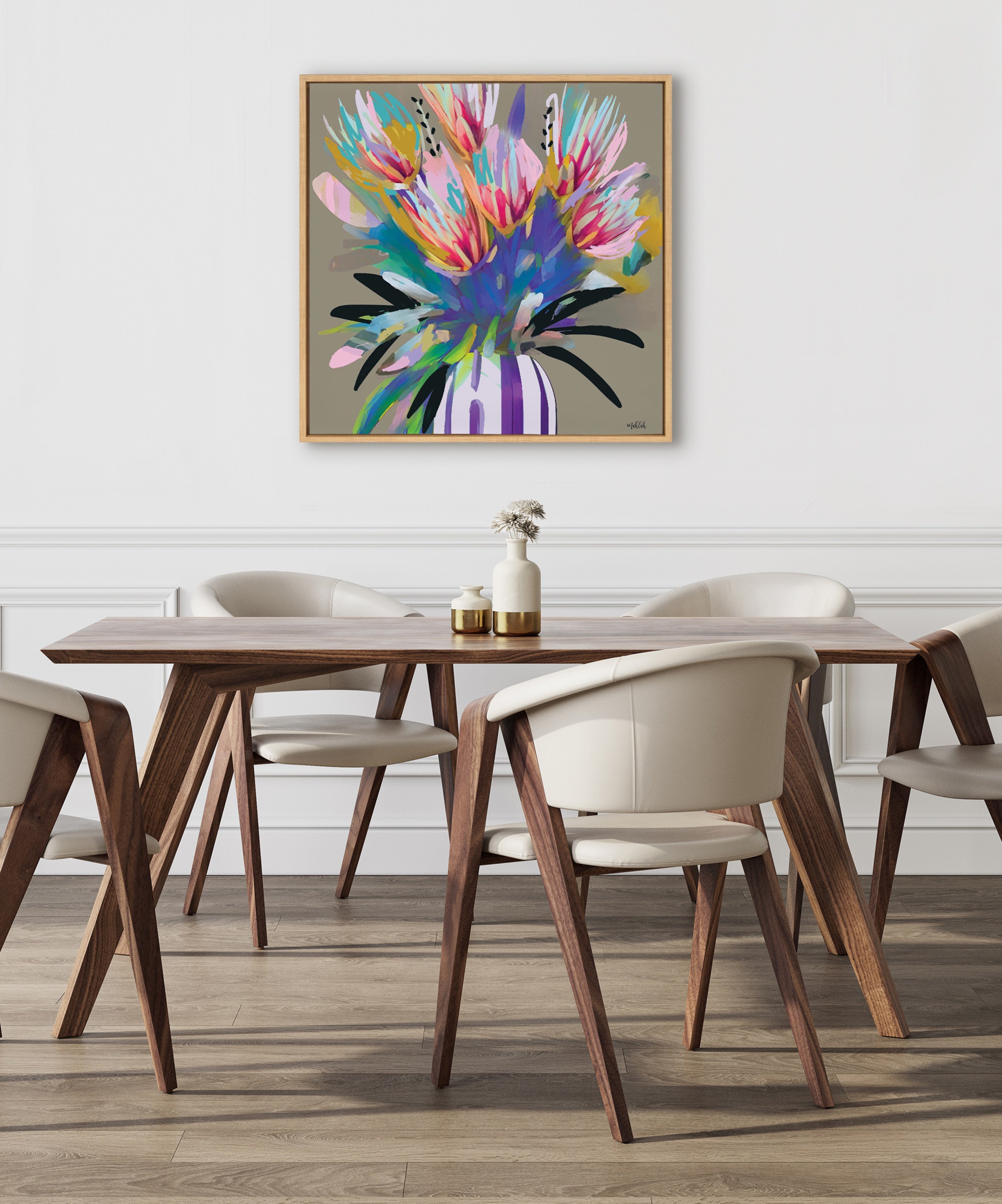 Sylvie Bright Flowers Framed Canvas by Inkheart Designs