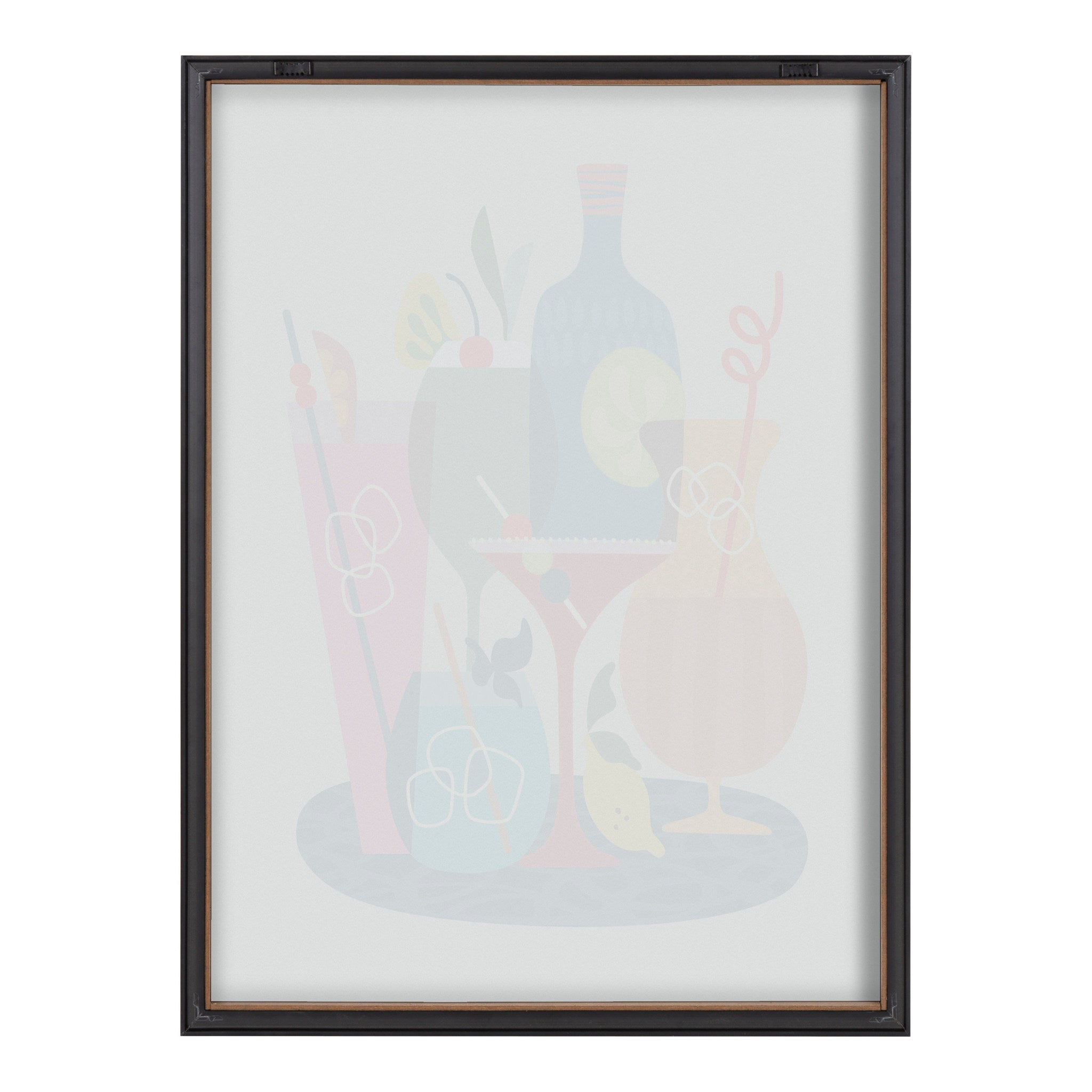 Blake Mid Century Modern Cocktails Framed Printed Glass by kateandlaurel - product image 4 for Resin Society