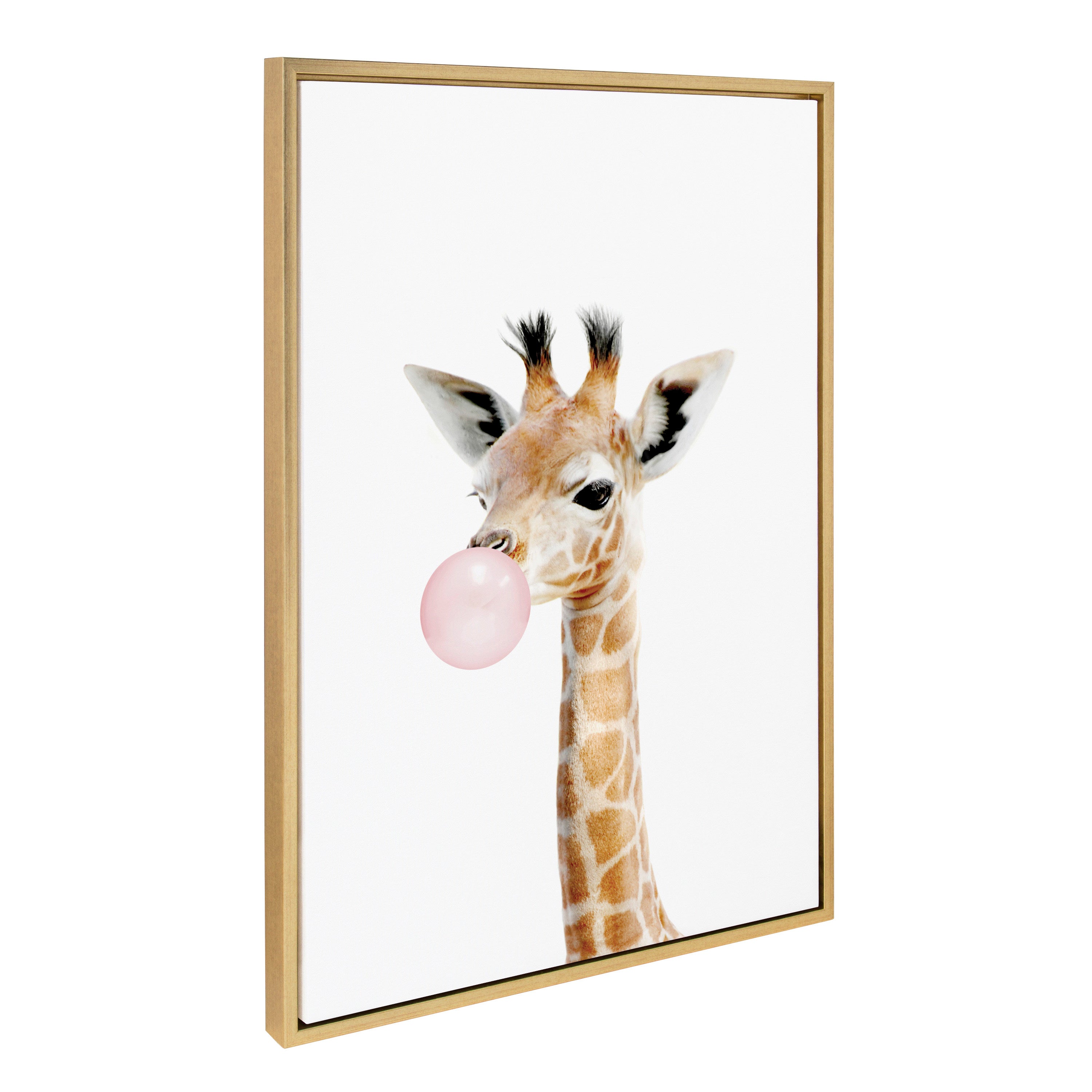 Sylvie Bubble Gum Giraffe Framed Canvas by Amy Peterson Art Studio by kateandlaurel - product image 7 for Resin Society