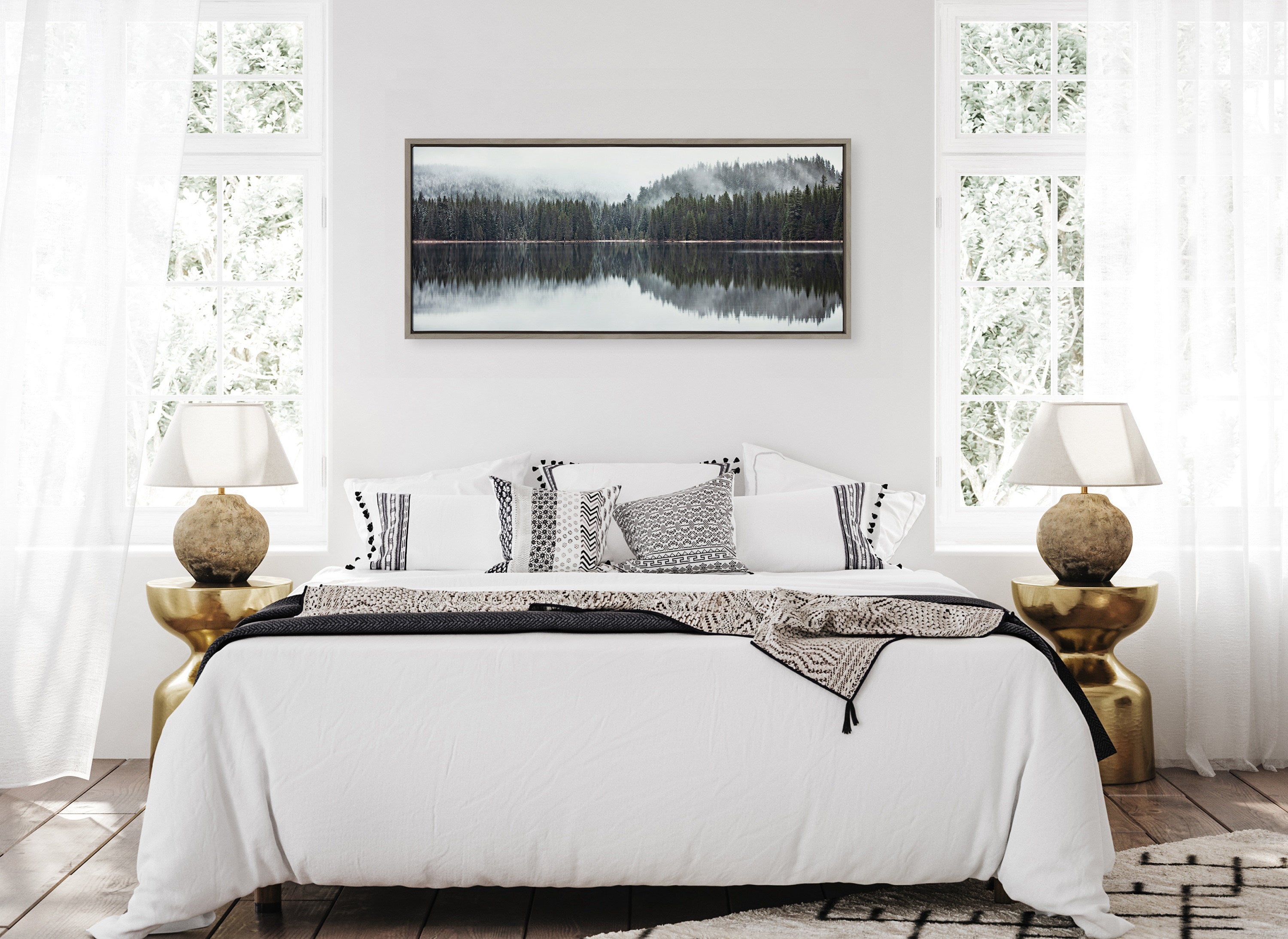 Sylvie Still Reflection Framed Canvas by kateandlaurel - product image 4 for Resin Society