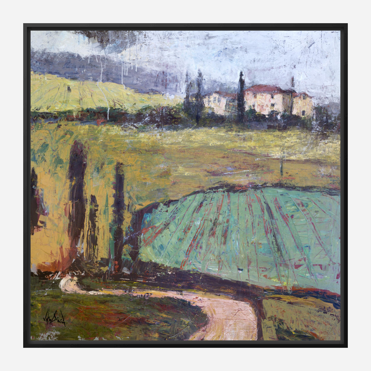 Tuscan Plowed Field Artist Canvas Enhanced Print by John Beard Collection - product image 5 for Resin Society