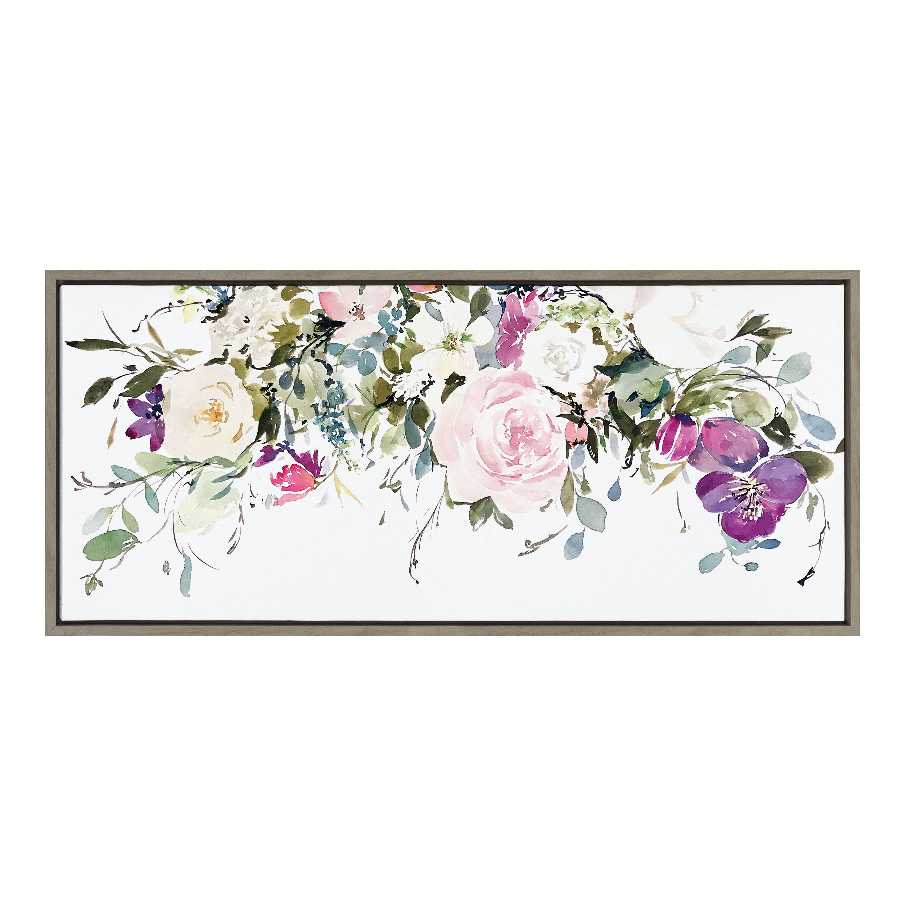 Sylvie 13 Ink Wash Floral Framed Canvas by kateandlaurel - product image 2 for Resin Society