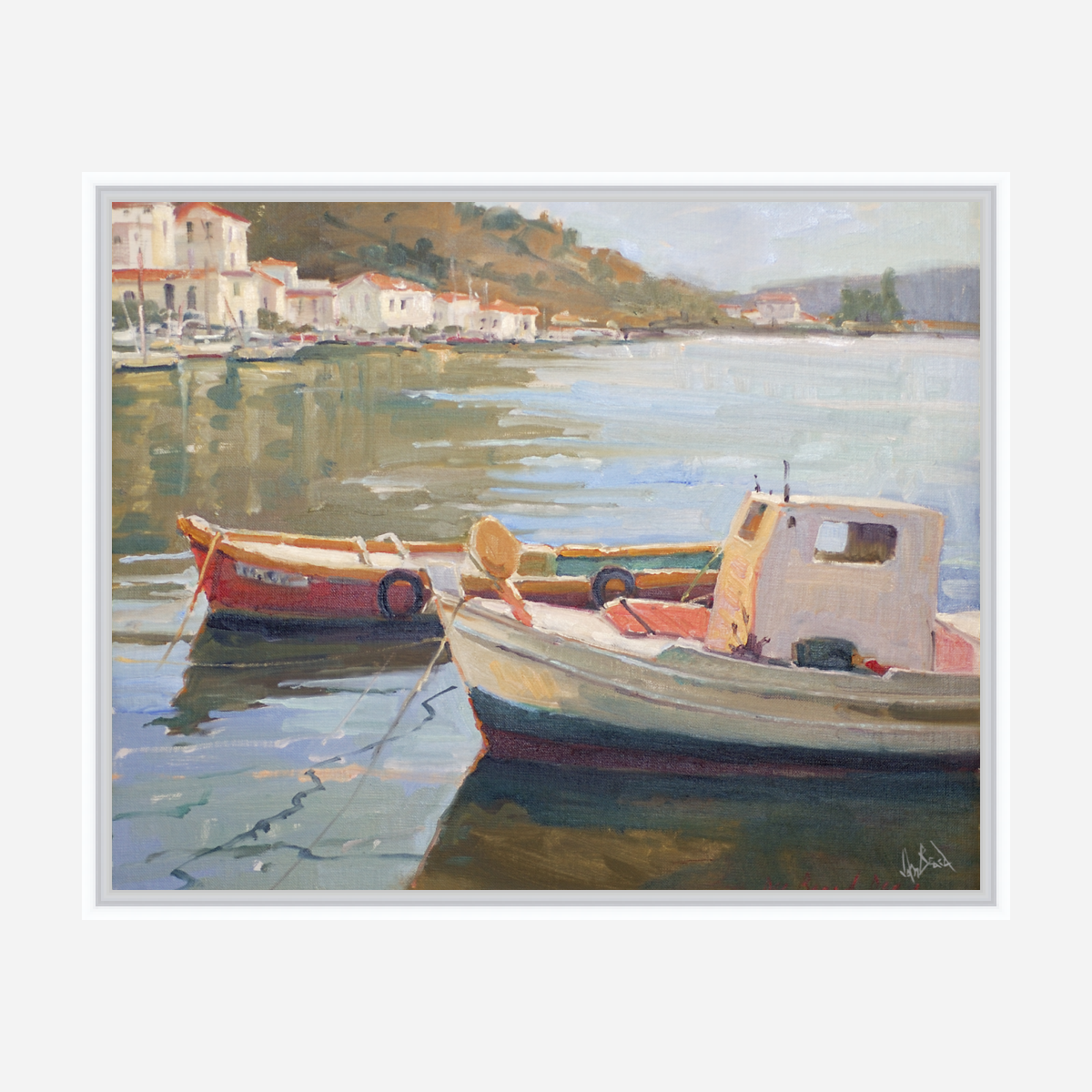 Two Boats Artist Enhanced Canvas Print by John Beard Collection - product image 6 for Resin Society