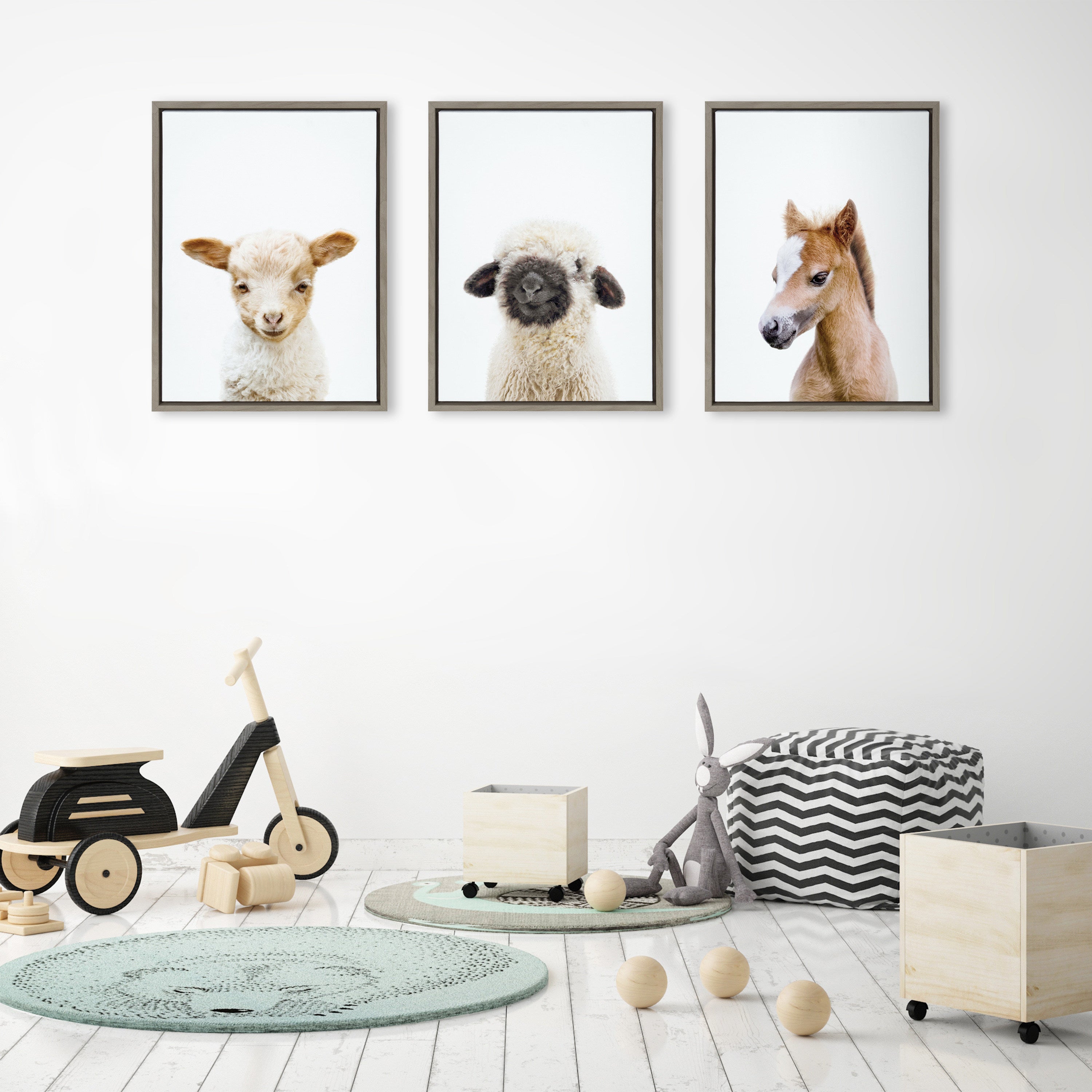 Sylvie Animal Studio Lamb Framed Canvas by Amy Peterson Art Studio