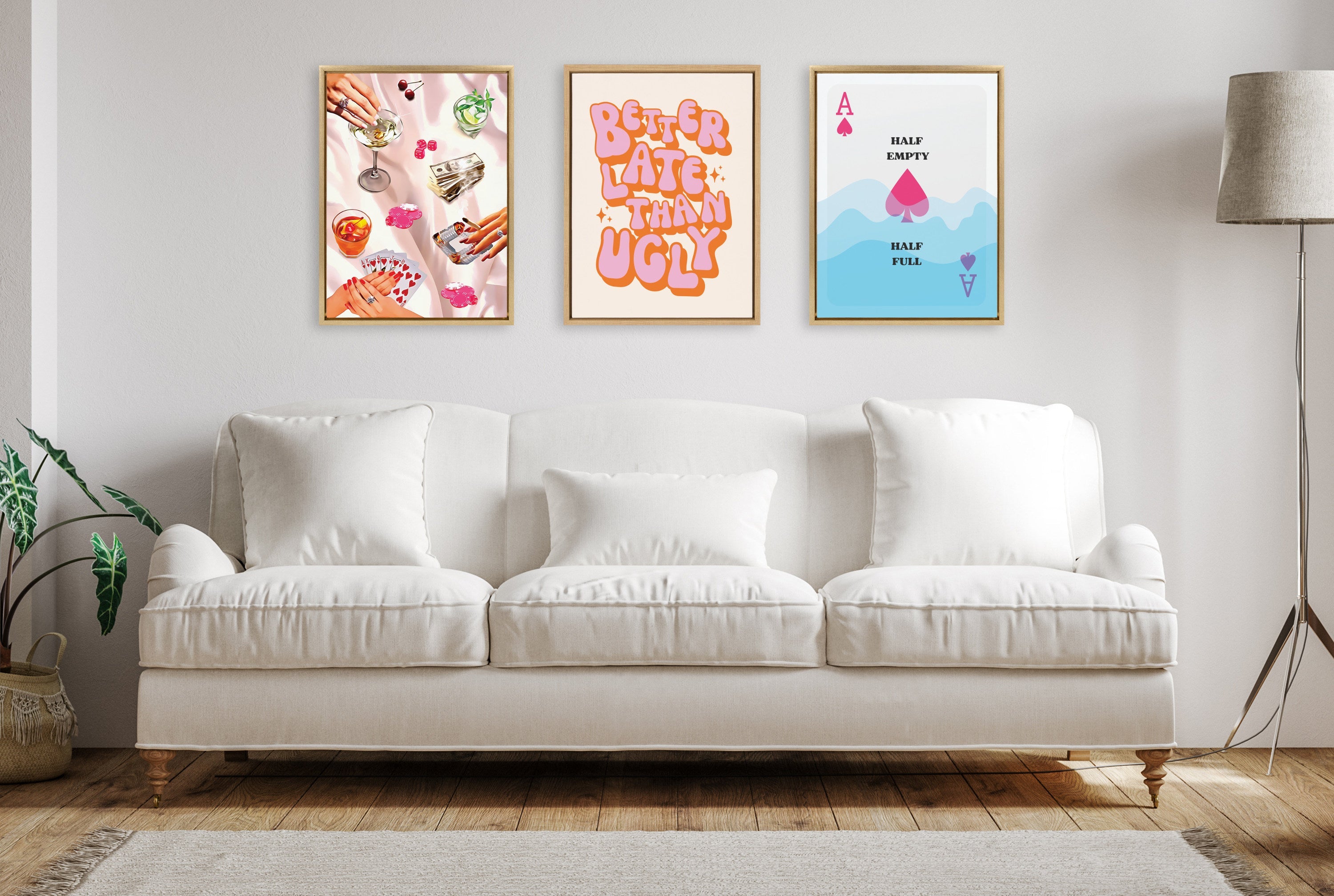 Sylvie Game Night Poker Framed Canvas by Honey Island Studio