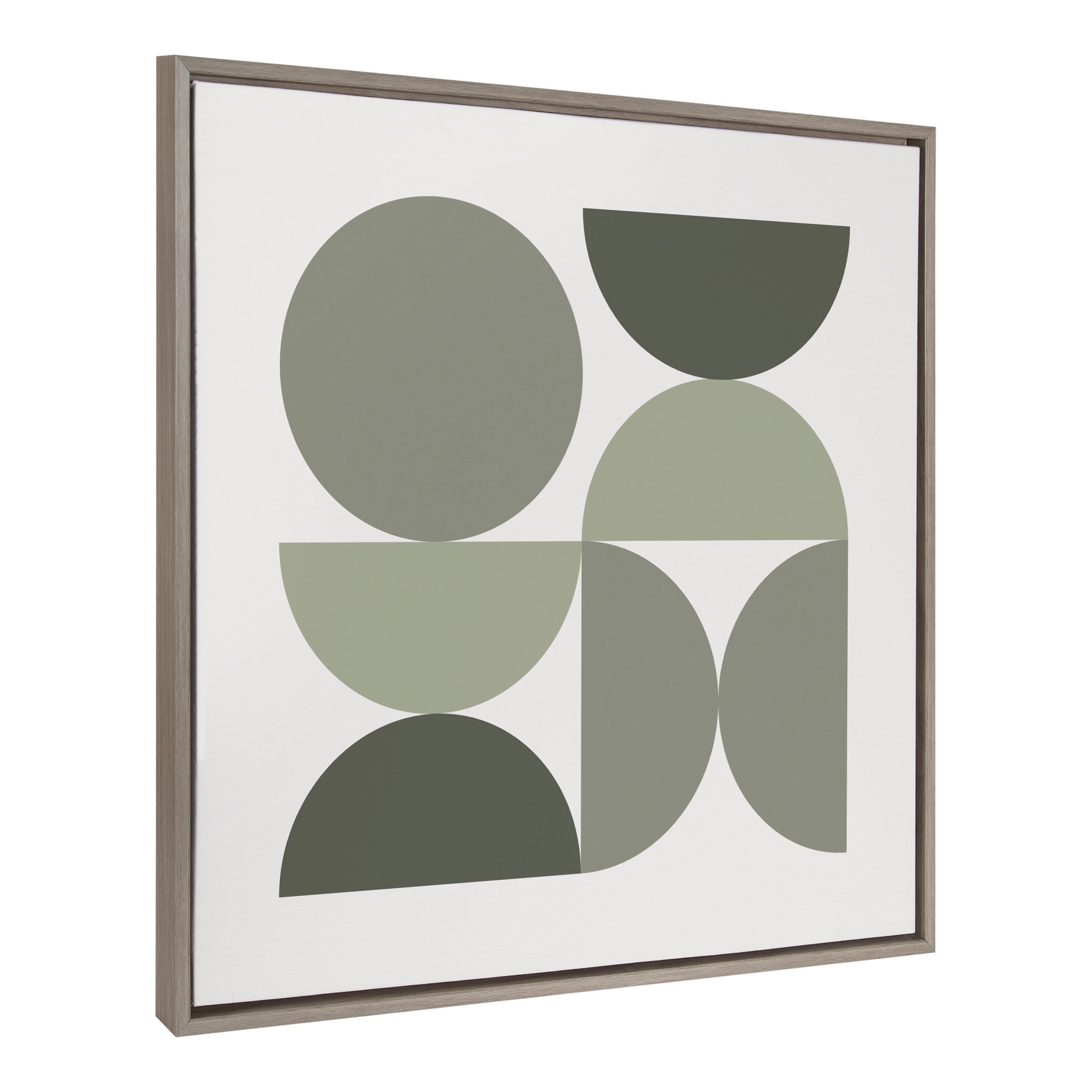 Sylvie Bold Vintage Geometric Nourishing Greens Framed Canvas by kateandlaurel - main product image for Resin Society