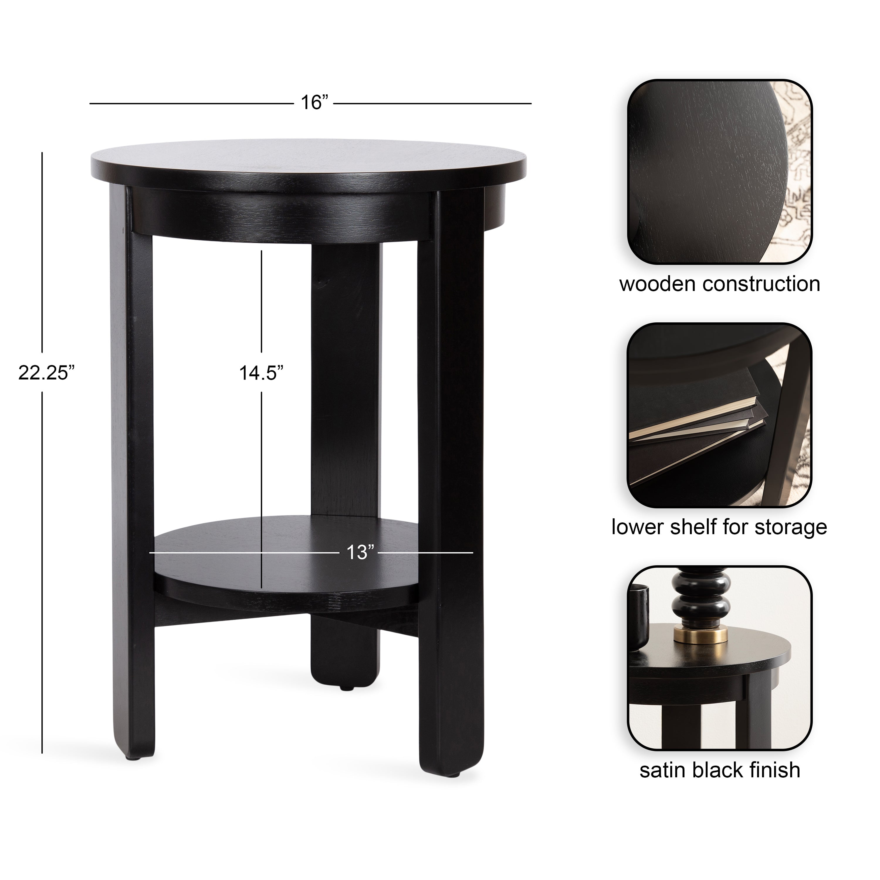 Foxford Round Wood Side Table
