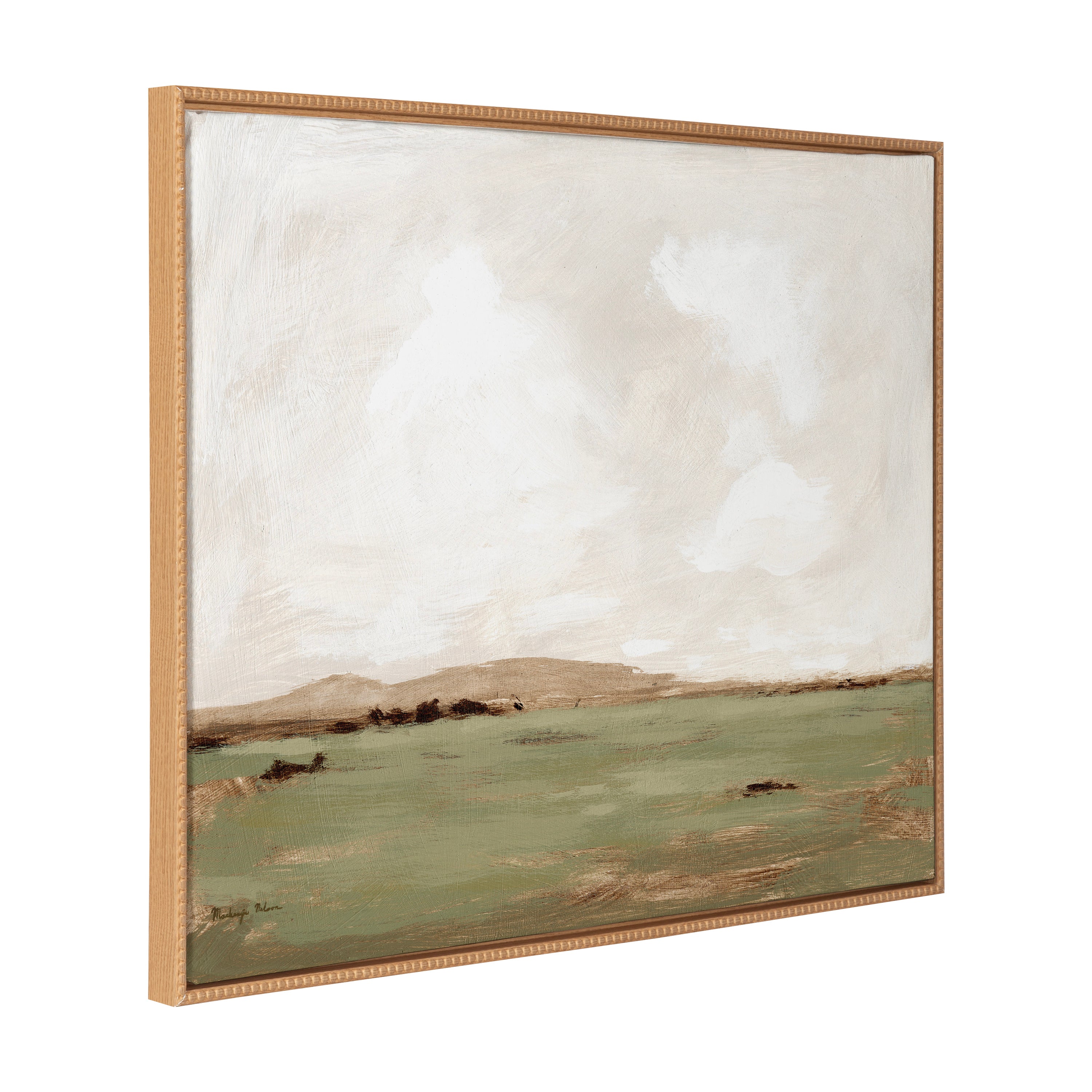 Sylvie Beaded Rest No 2 Framed Canvas Art by Mackenzie Nelson showing a serene and dreamy landscape in a vintage beaded frame
