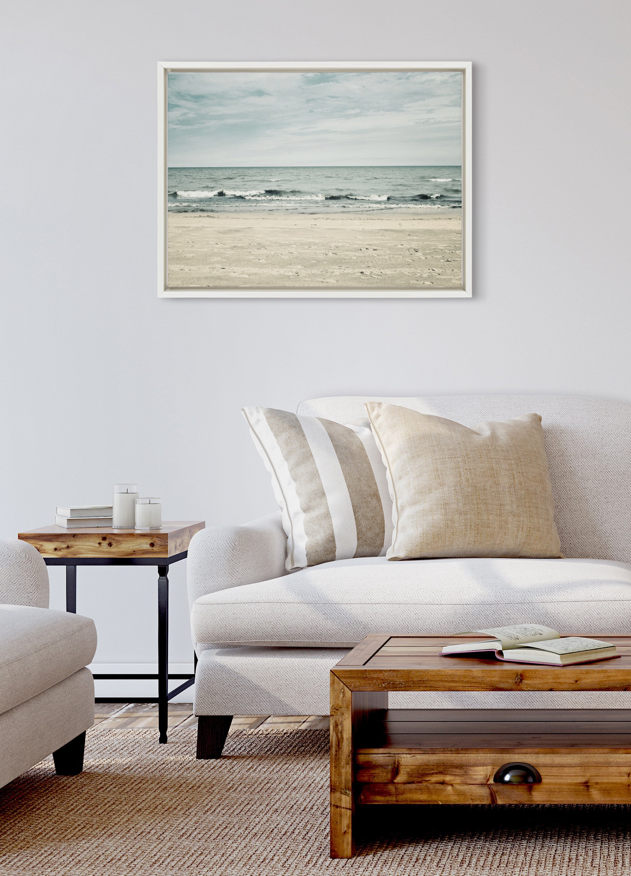 Sylvie Beach 2 Framed Canvas by kateandlaurel - product image 4 for Resin Society