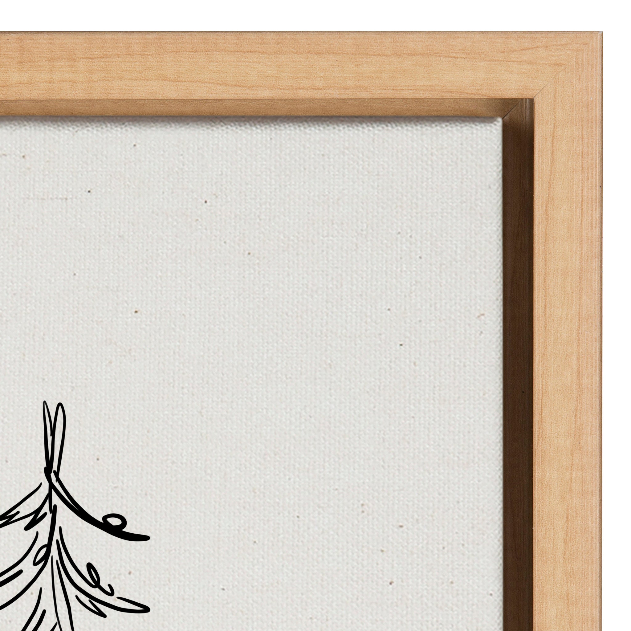Sylvie Minimalist Evergreen Trees Sketch Framed Canvas by kateandlaurel - product image 3 for Resin Society
