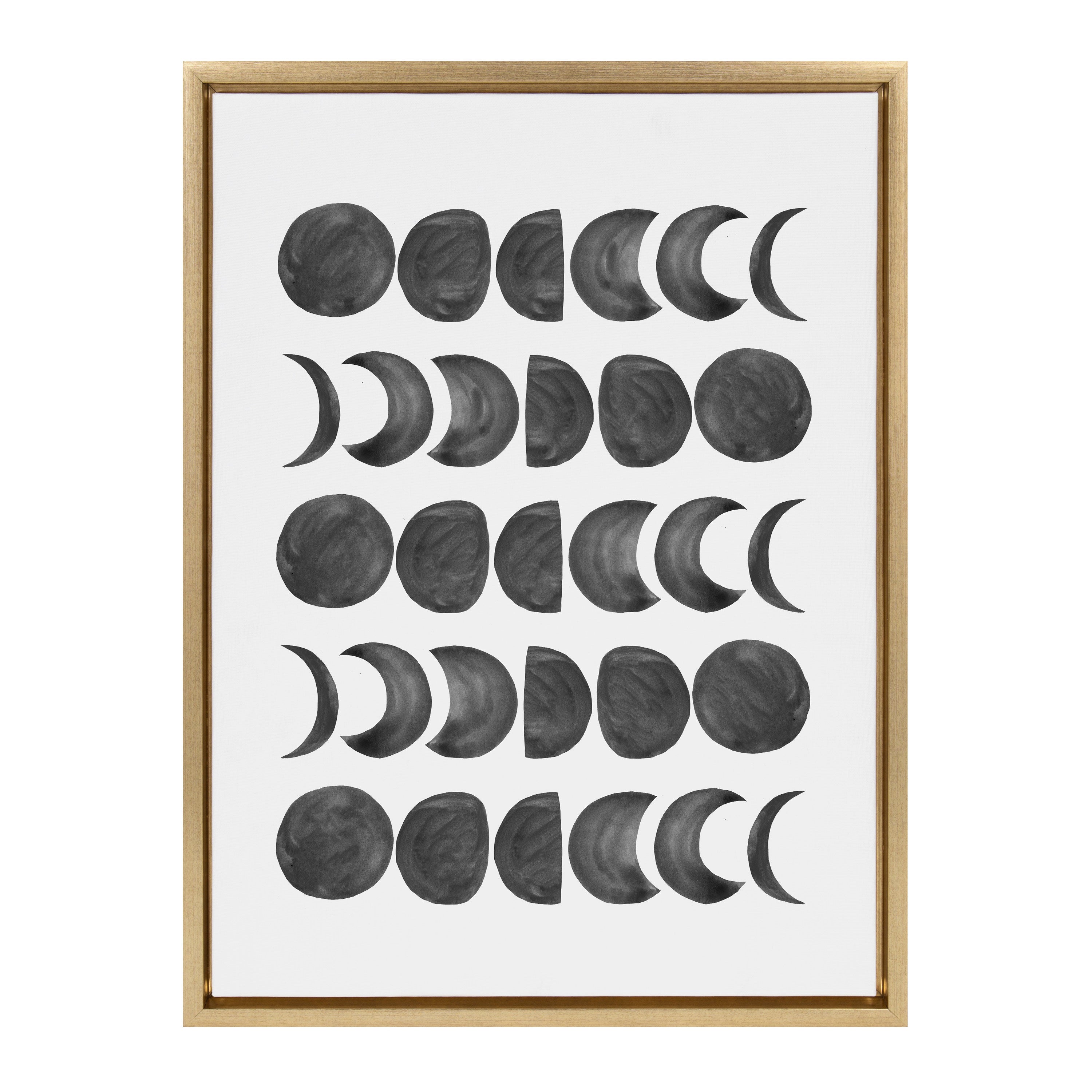 Sylvie 901 Moon Phases Black on White Framed Canvas by kateandlaurel - product image 2 for Resin Society