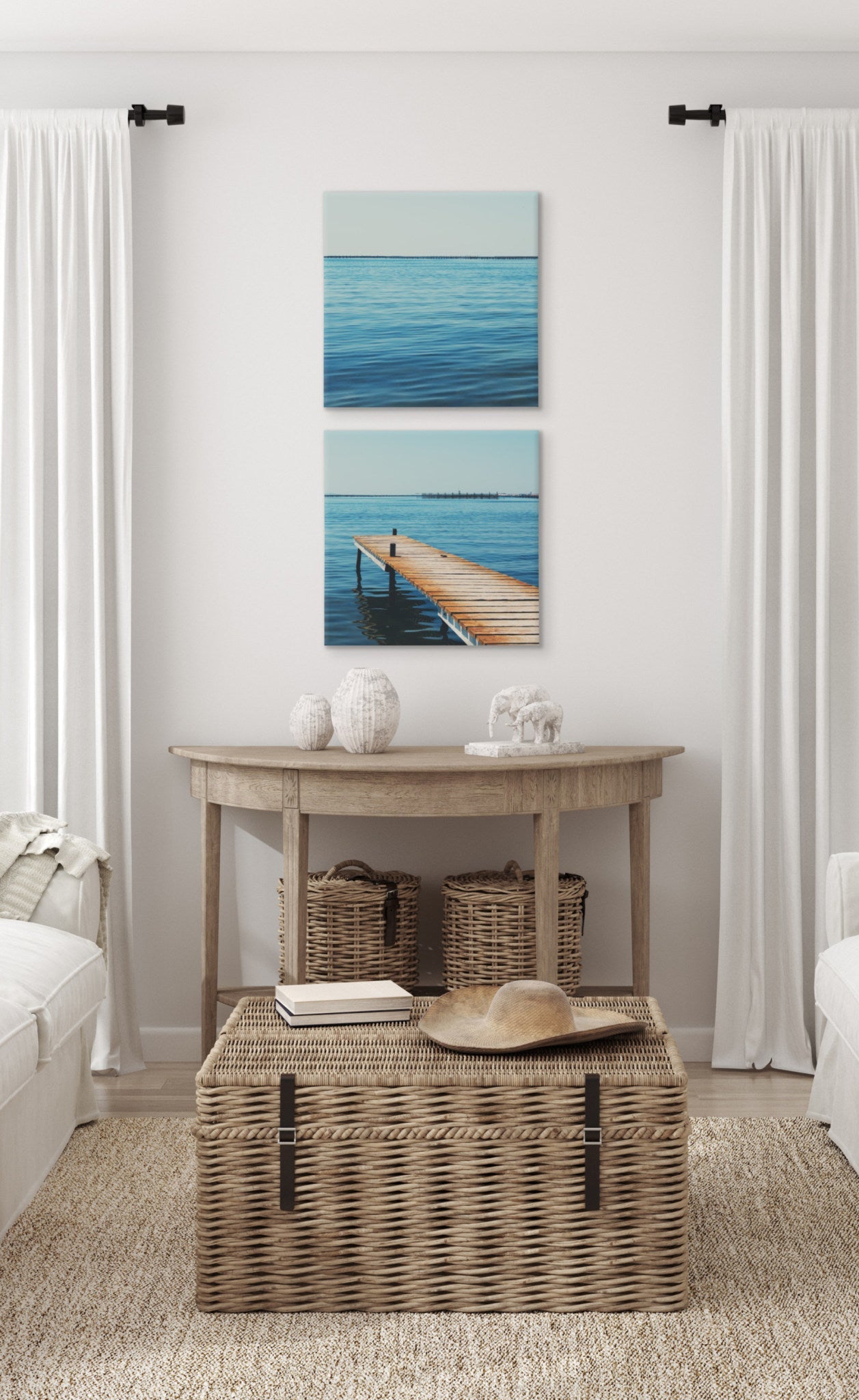 Etang de Thau Canvas Art Set by Laura Evans by kateandlaurel - product image 6 for Resin Society