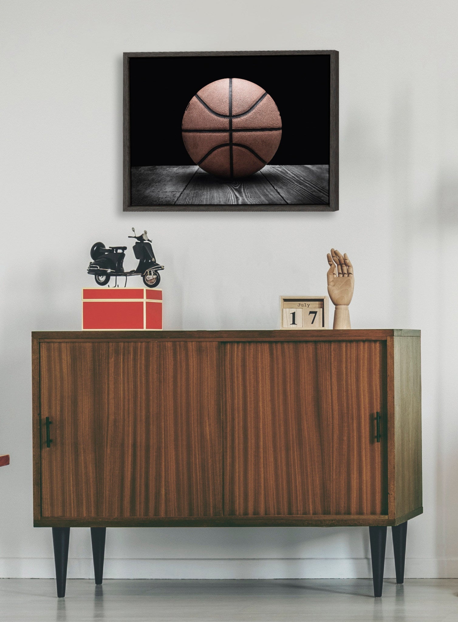 Sylvie Vintage Basketball Framed Canvas by kateandlaurel - product image 7 for Resin Society