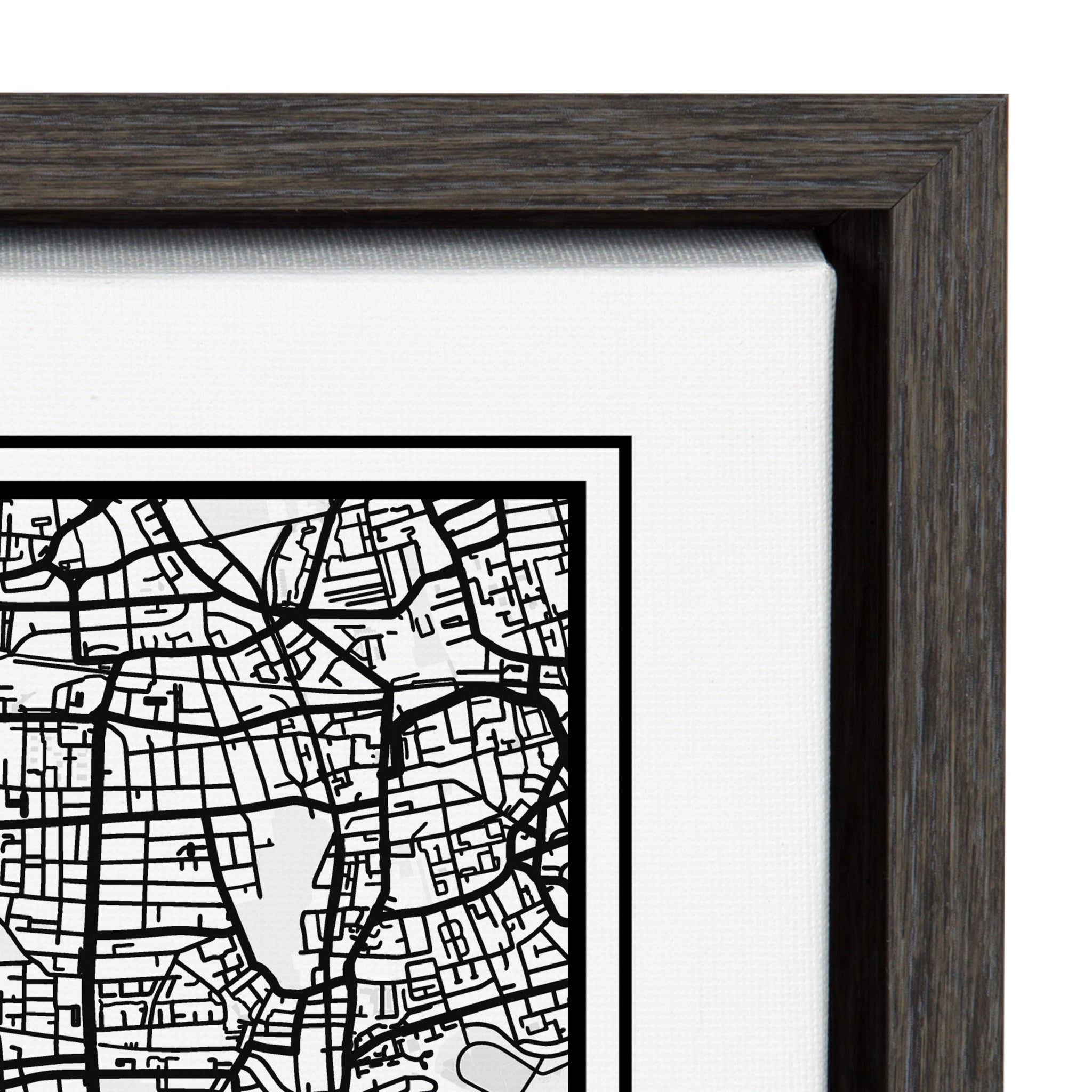 Sylvie London Modern Map Framed Canvas by kateandlaurel - product image 3 for Resin Society