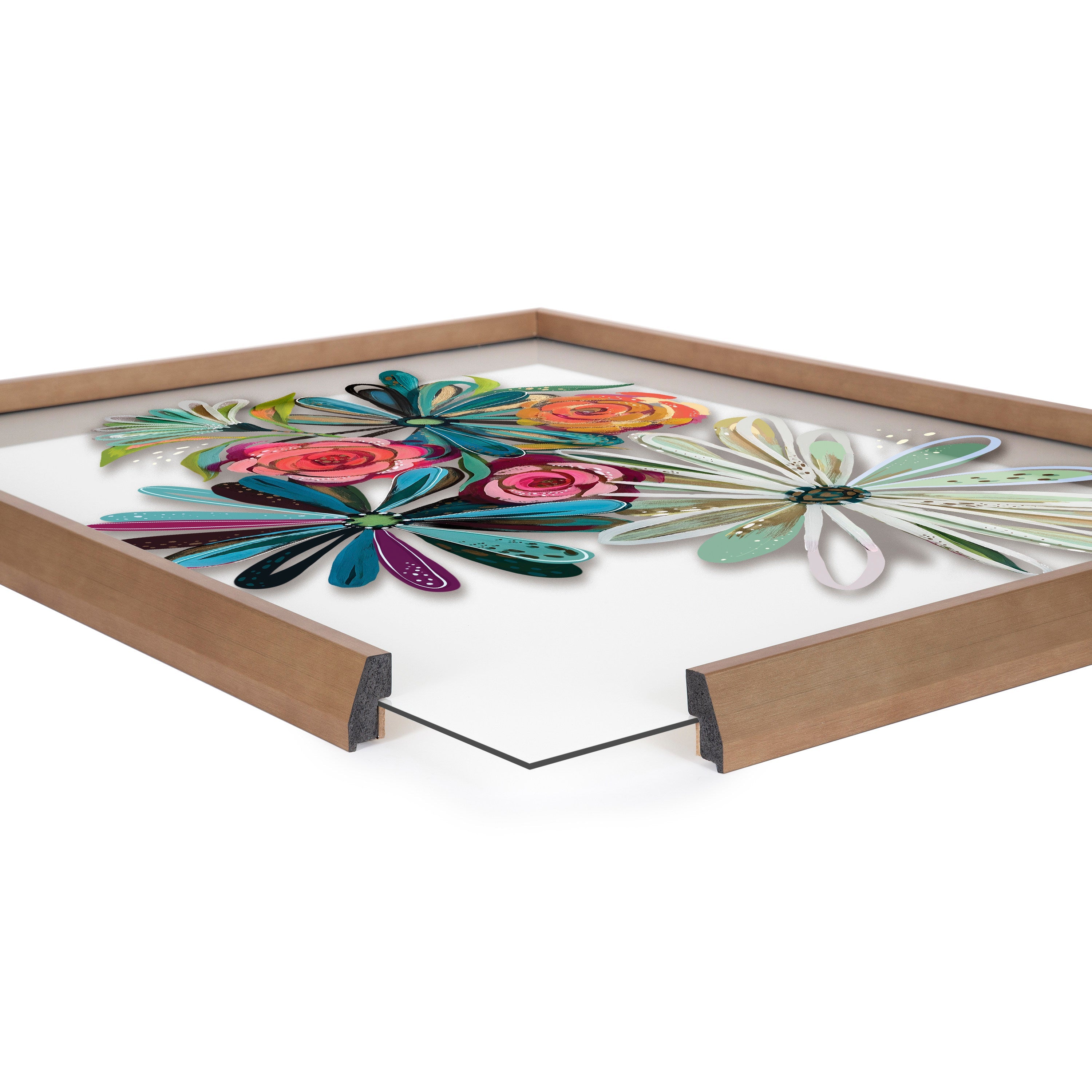 Blake Flowers on Glass 2 Whole Flowers Framed Printed Art by kateandlaurel - product image 15 for Resin Society