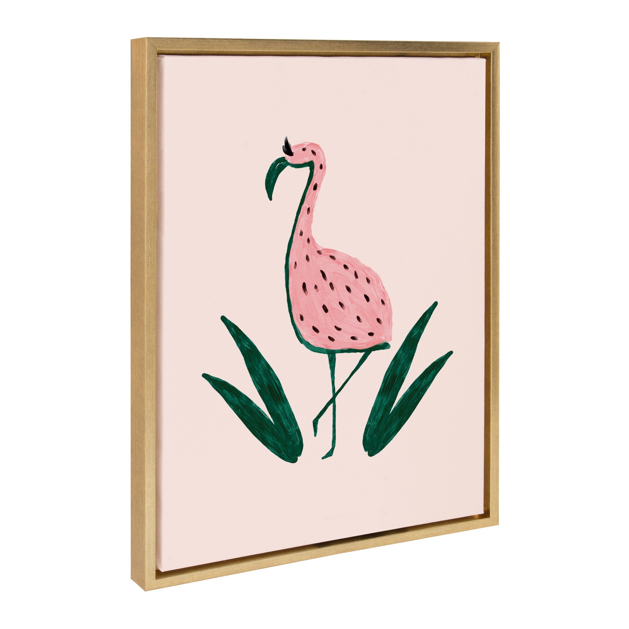Sylvie Flamingo Watermelon Framed Canvas by kateandlaurel - product image 2 for Resin Society