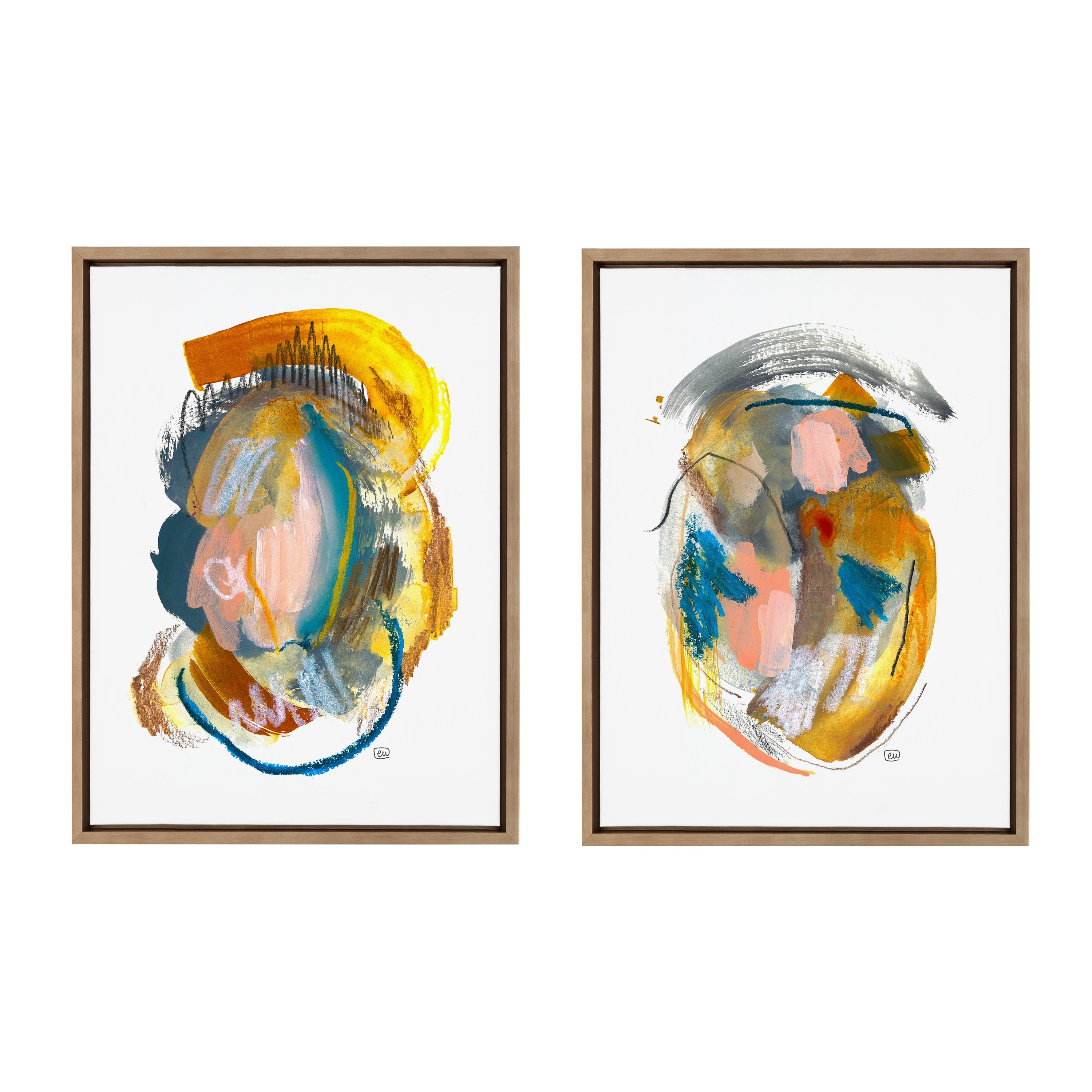Sylvie Changes No 1 and 2 Framed Canvas Art Set by Erika Wynn