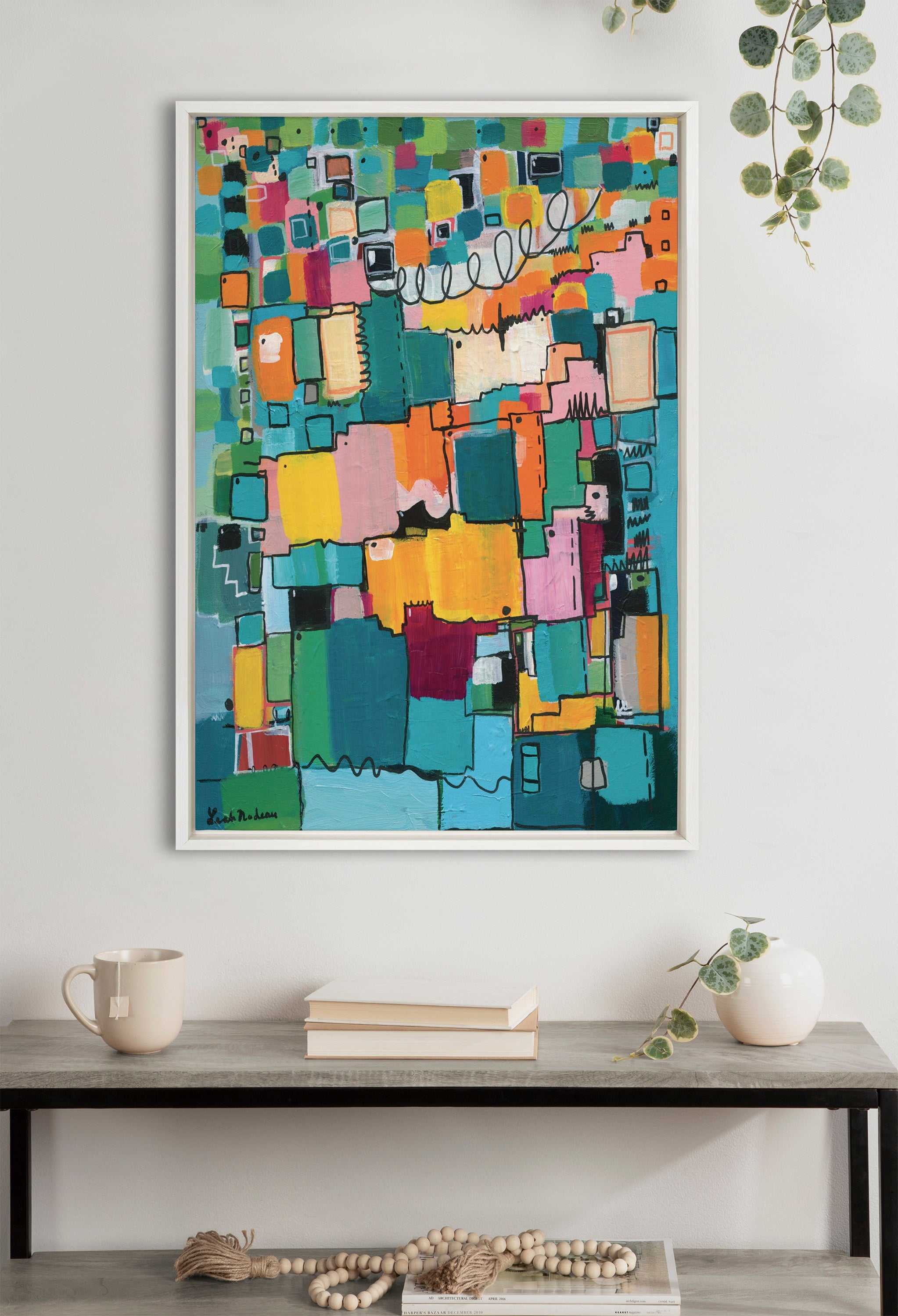 Sylvie Afternoon Delight Framed Canvas by Leah Nadeau by kateandlaurel - product image 12 for Resin Society