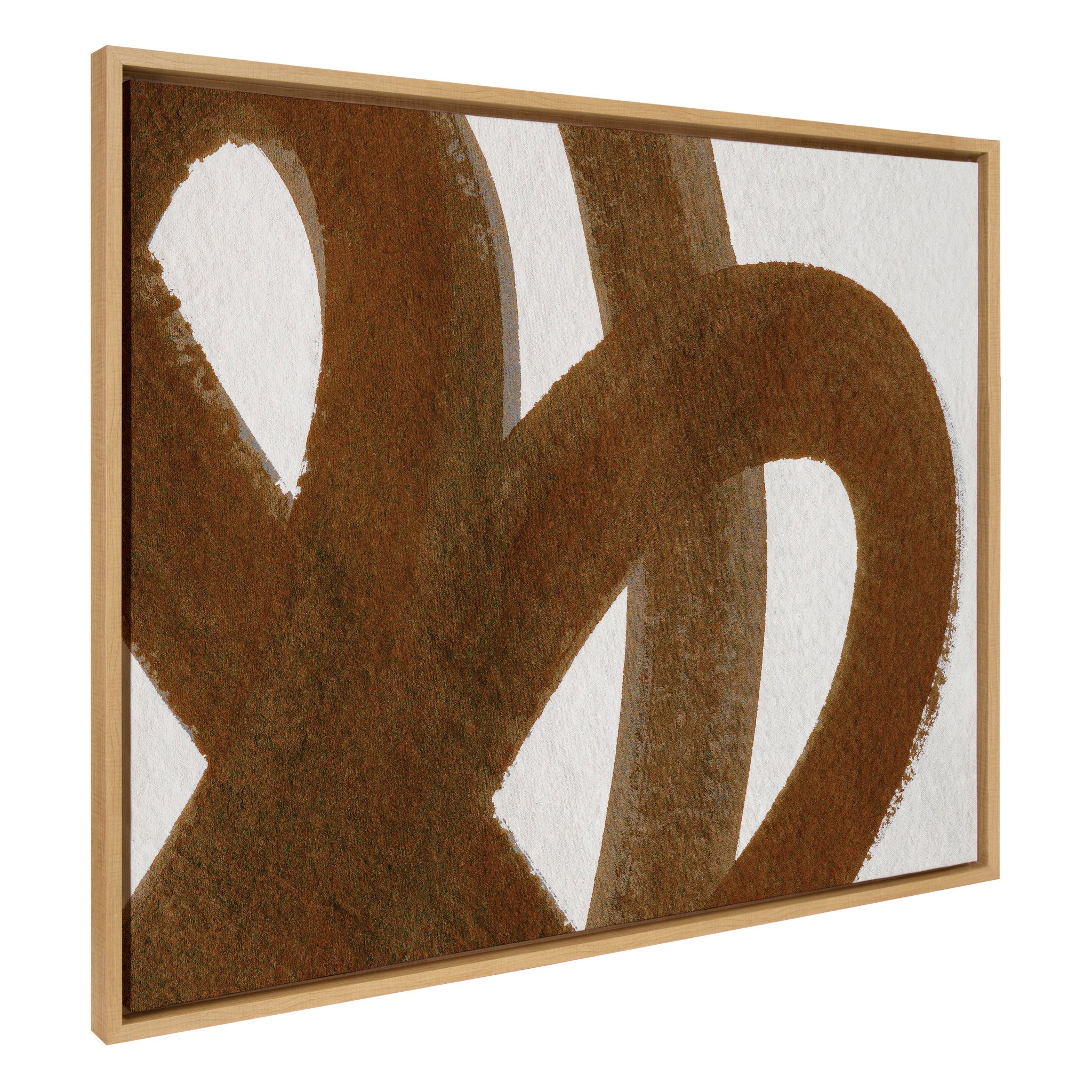 Sylvie Japandi 10 Brown Framed Canvas abstract artwork by Rocket Jack showing brown and neutral tones, framed in natural polystyrene frame.