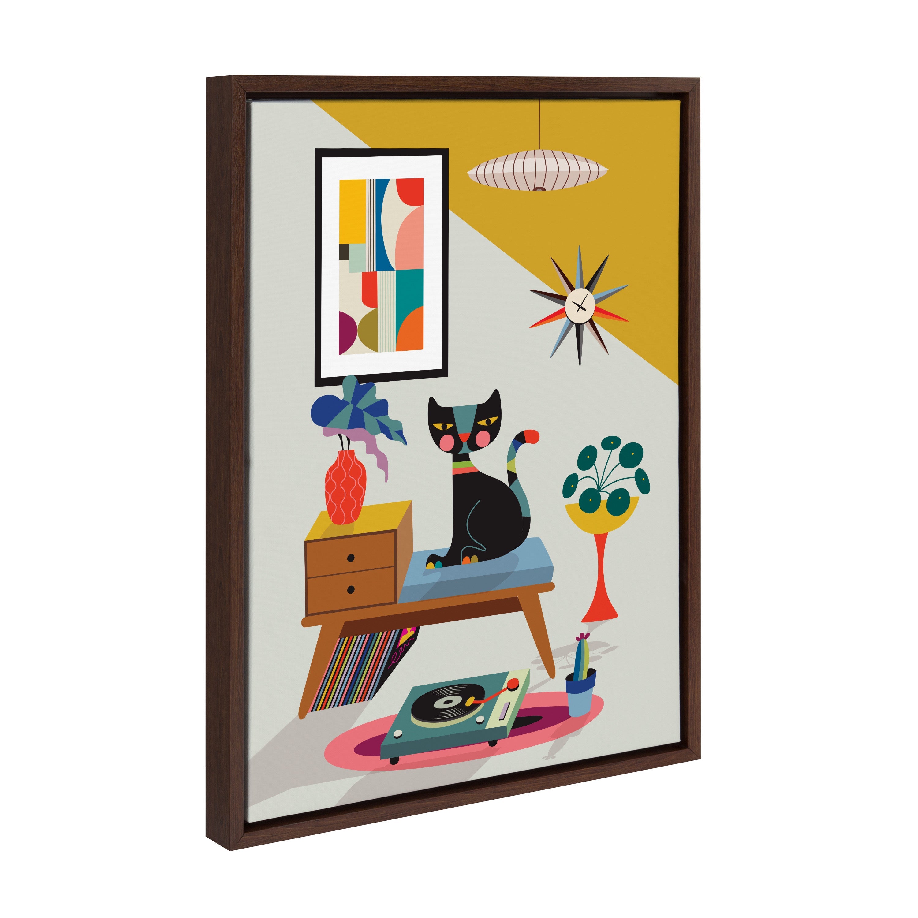 Sylvie Record Player Framed Canvas by kateandlaurel - product image 2 for Resin Society