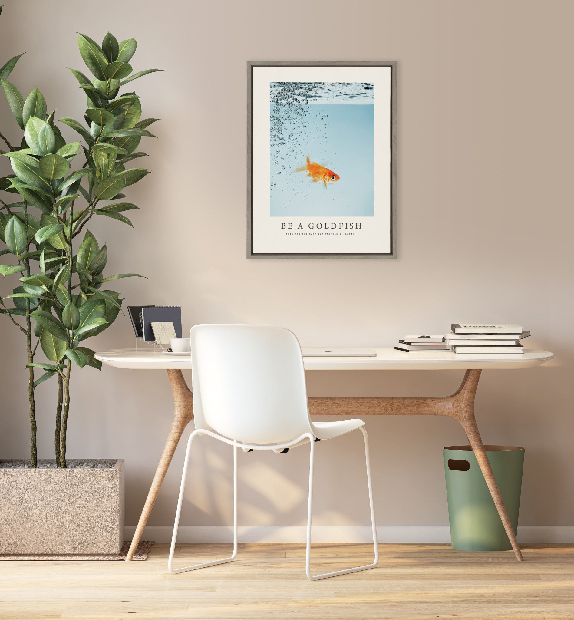Sylvie Be a Goldfish Framed Canvas by The Creative Bunch Studio