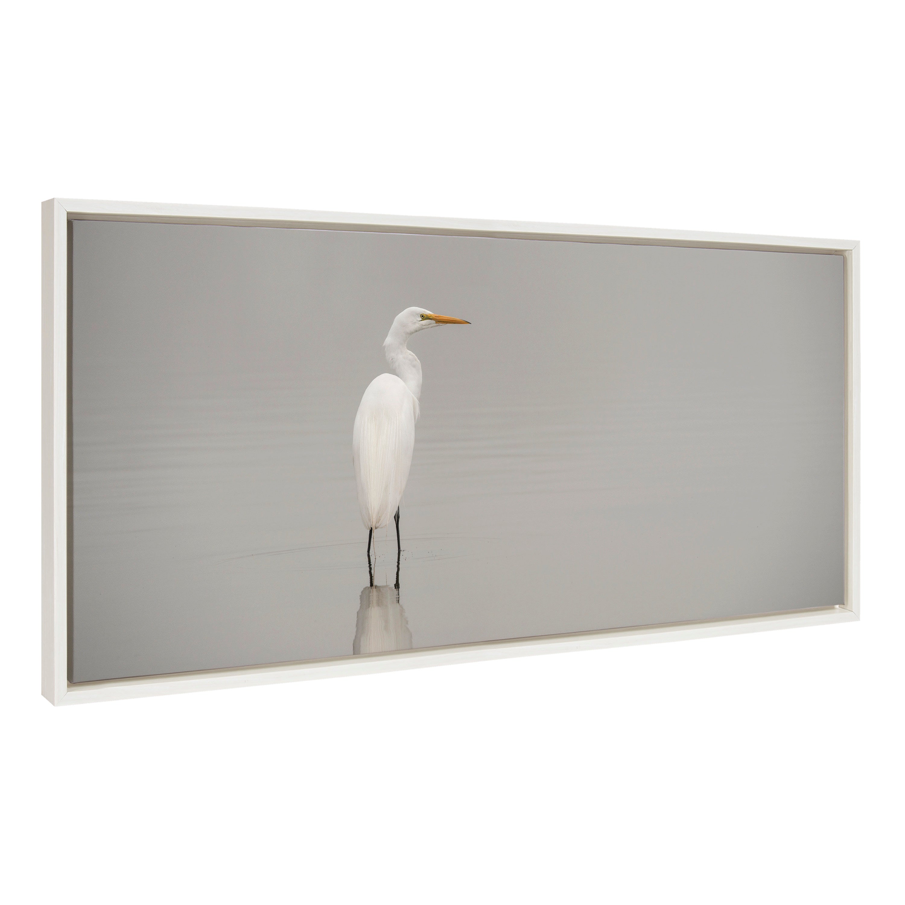Sylvie Great White Egret Framed Canvas by kateandlaurel - product image 13 for Resin Society